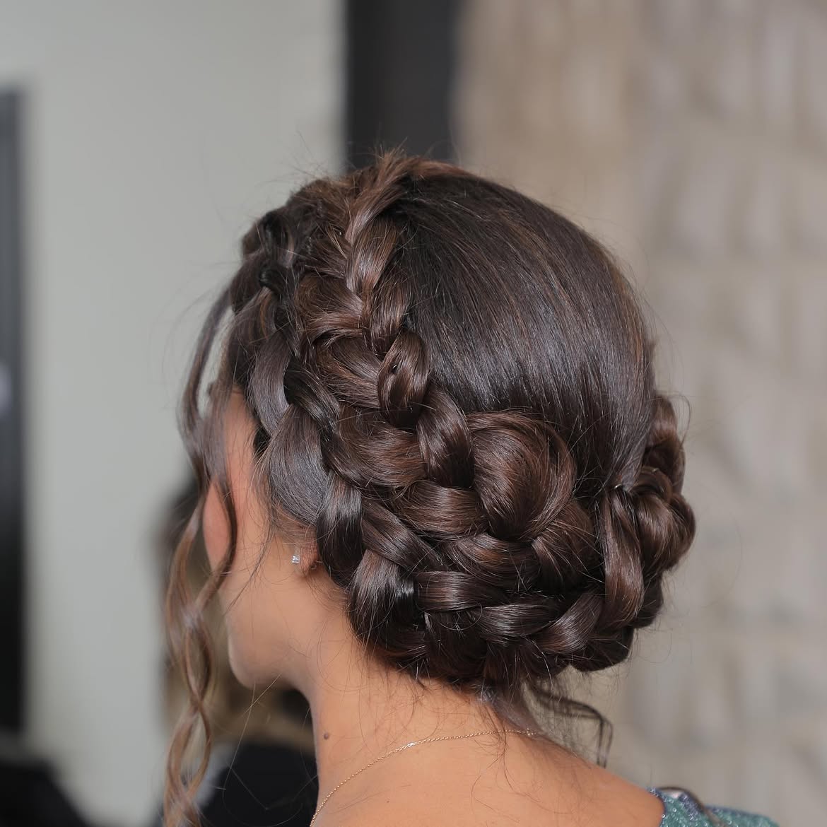 Intricate Braided Updo With Loose Curls