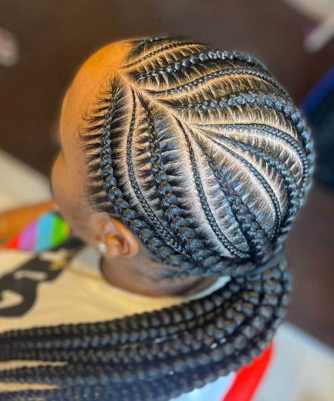 Intricate Geometric Cornrow Braids With Sleek Finish