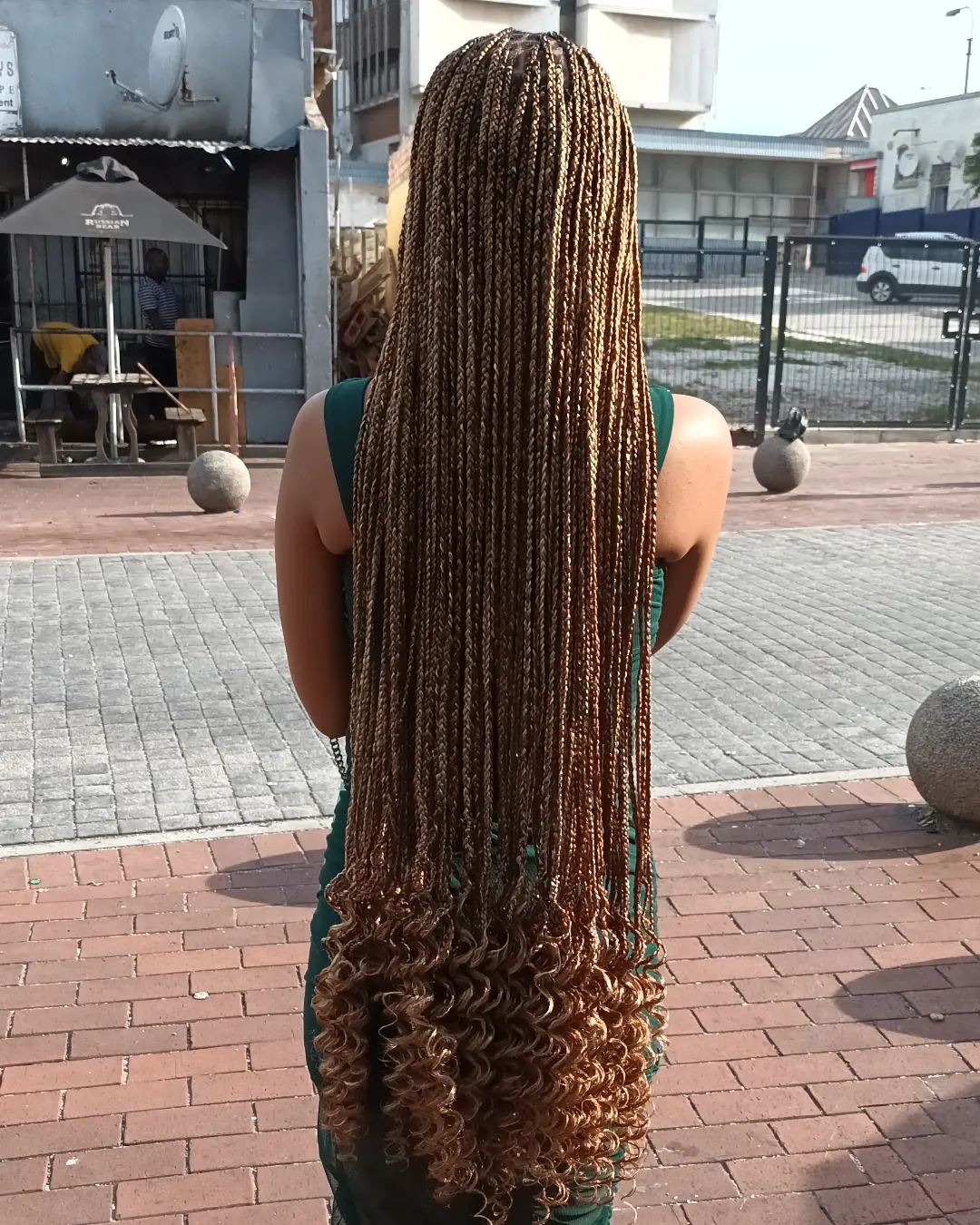Long Box Braids With Curly Ends