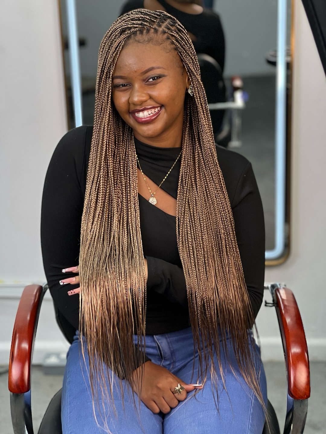 Long Braids With Honey Blonde Ombre Ends