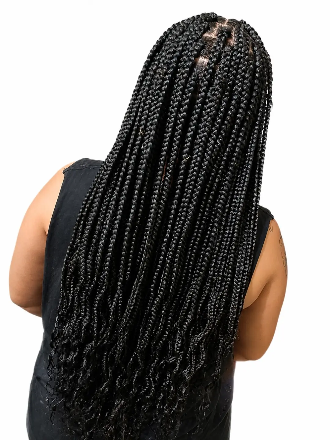 Long Jet Black Boho Box Braids