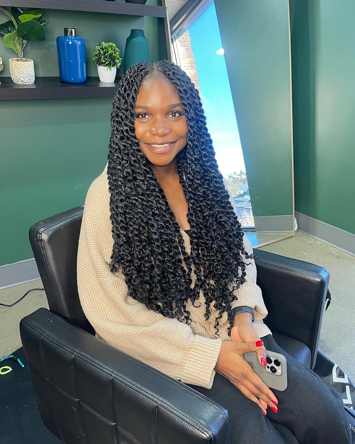 Long Jet Black Passion Twist Braids