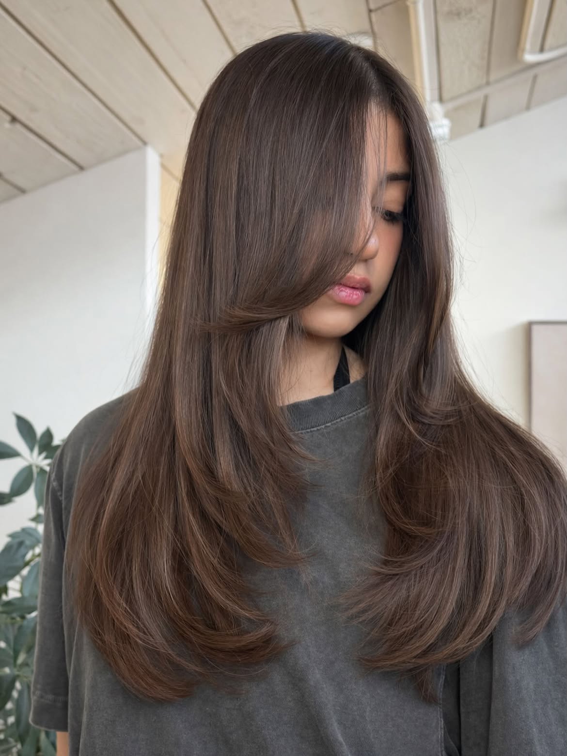Long Layers With Sweeping Face Framing Fringe