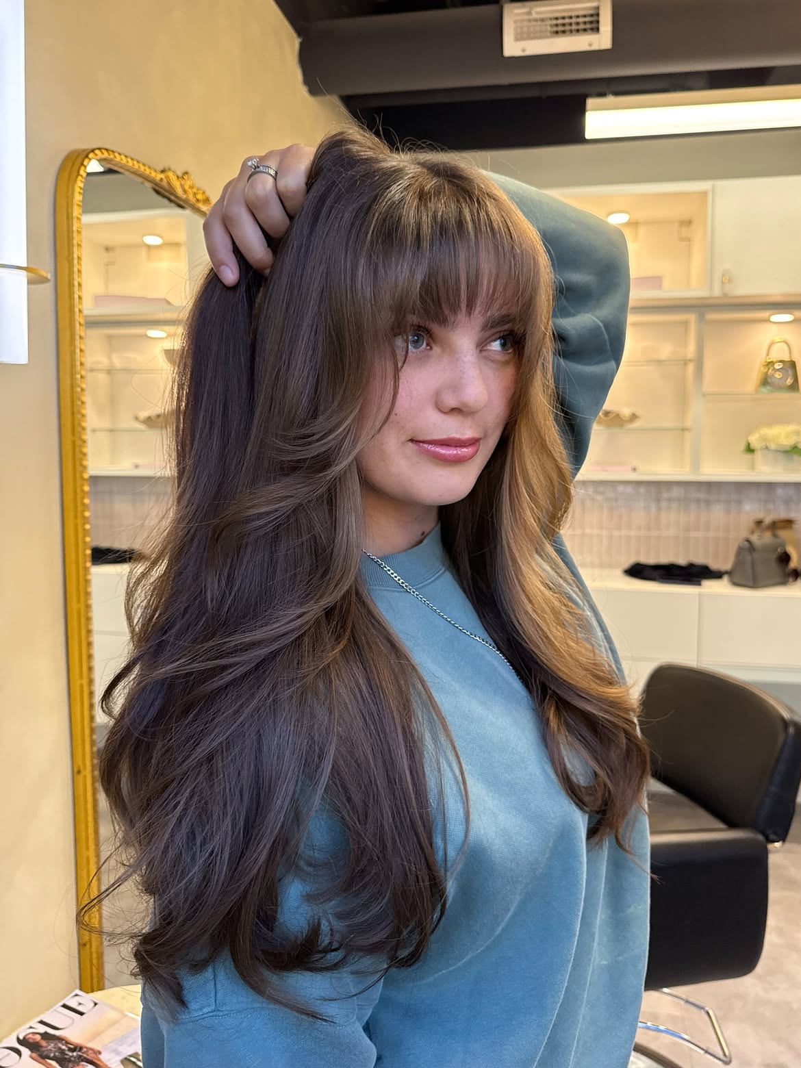 Long Layers With Wispy Curtain Bangs