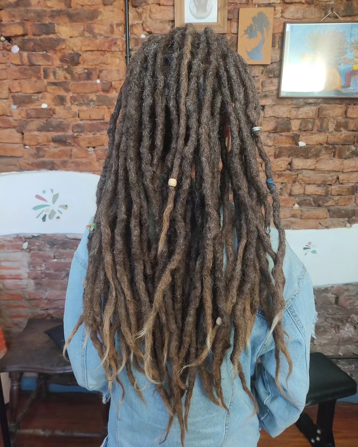 Long Lived In Natural Dreadlocks With Wooden Beads