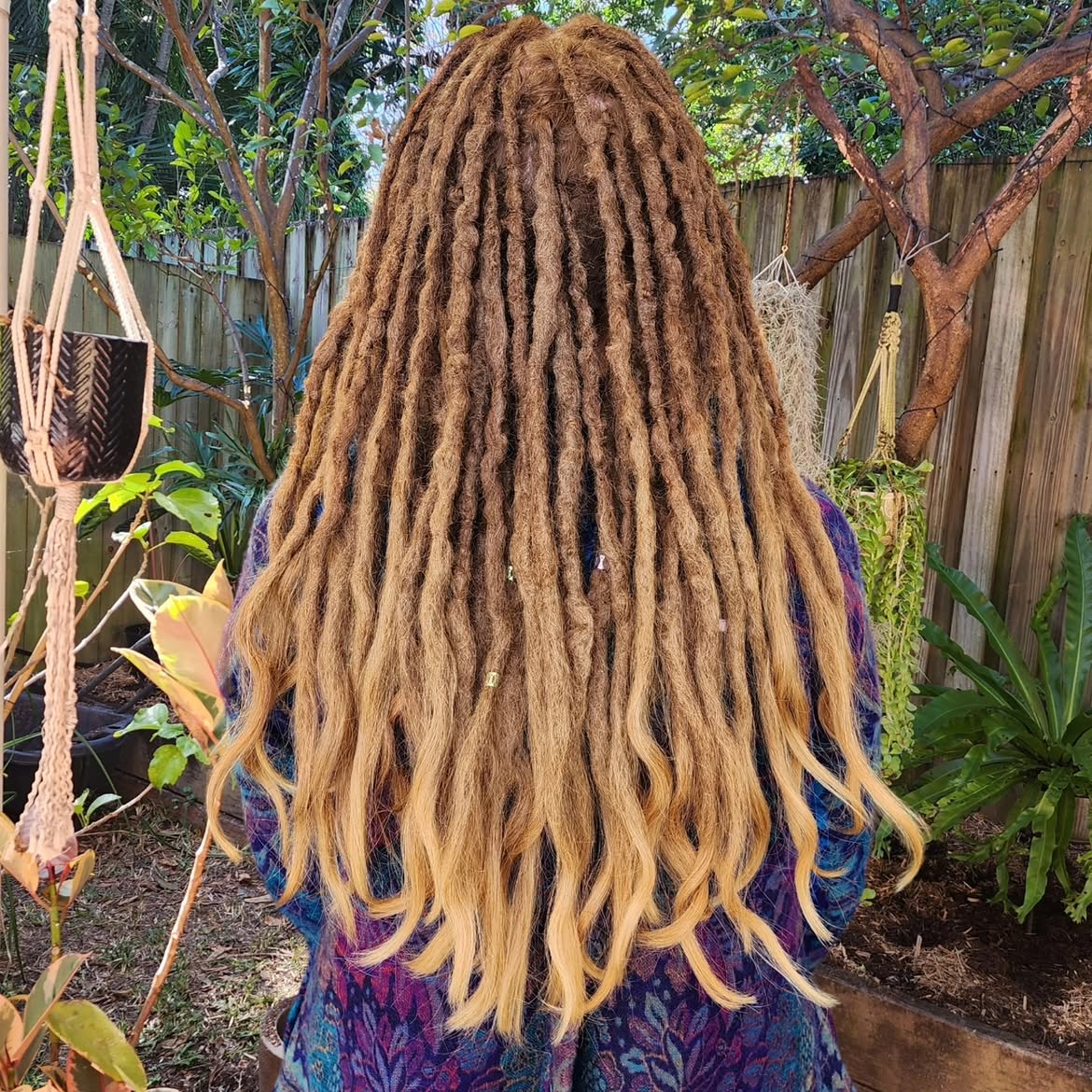 Long Ombre Locs With Boho Hair Accessories