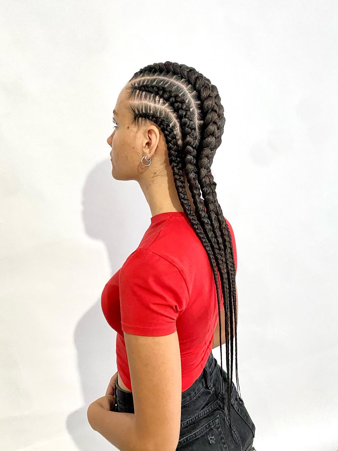 Long Sleek Cornrow Braids Style