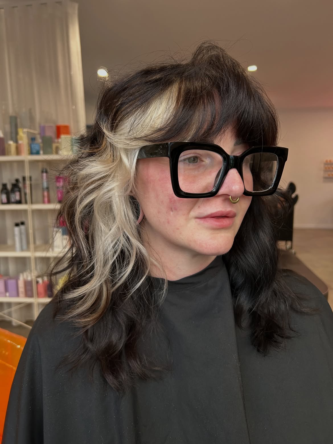 Modern Shag With High Contrast Blonde Peekaboo Layers
