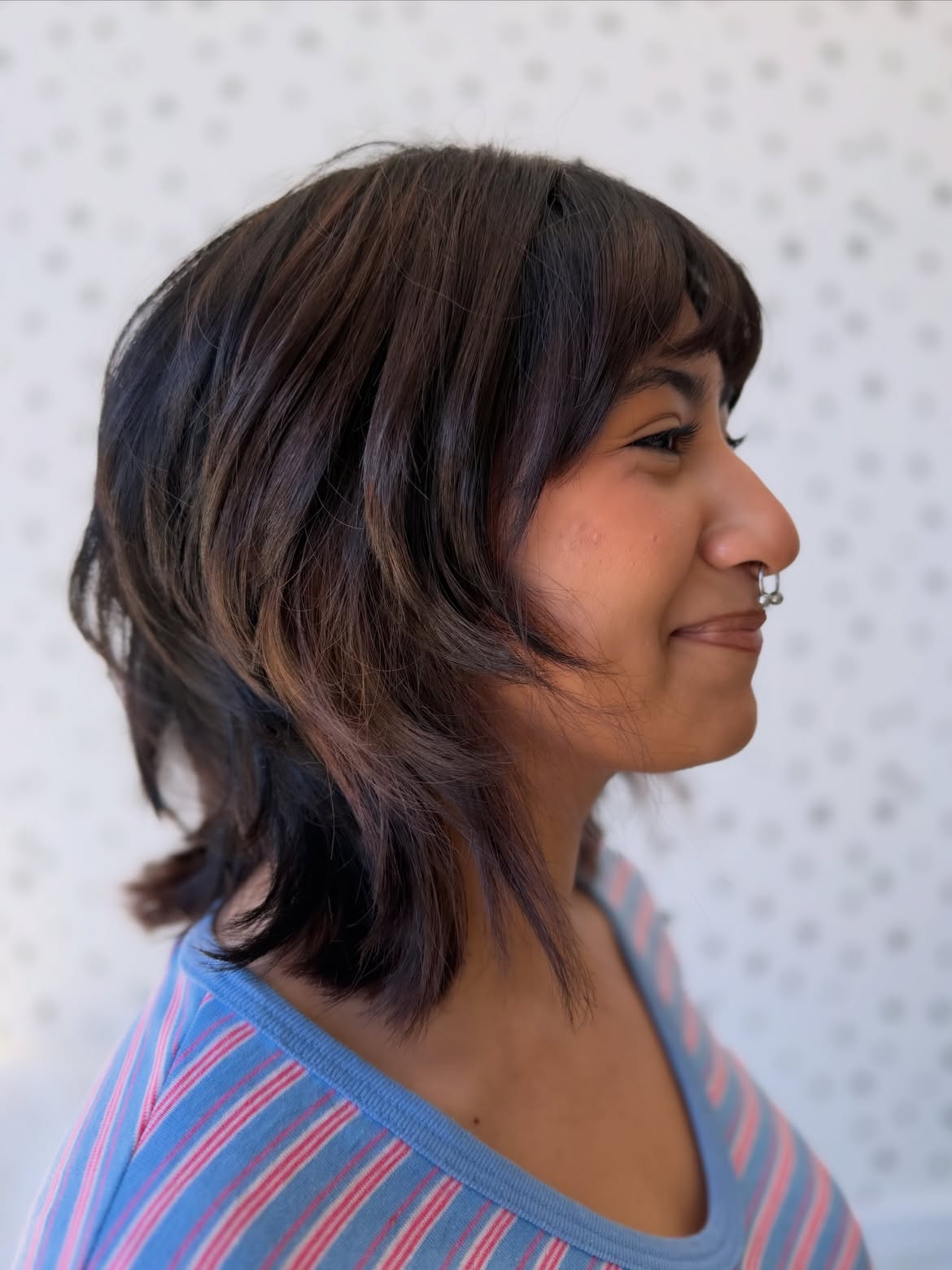 Modern Textured Shag With Wispy Bangs