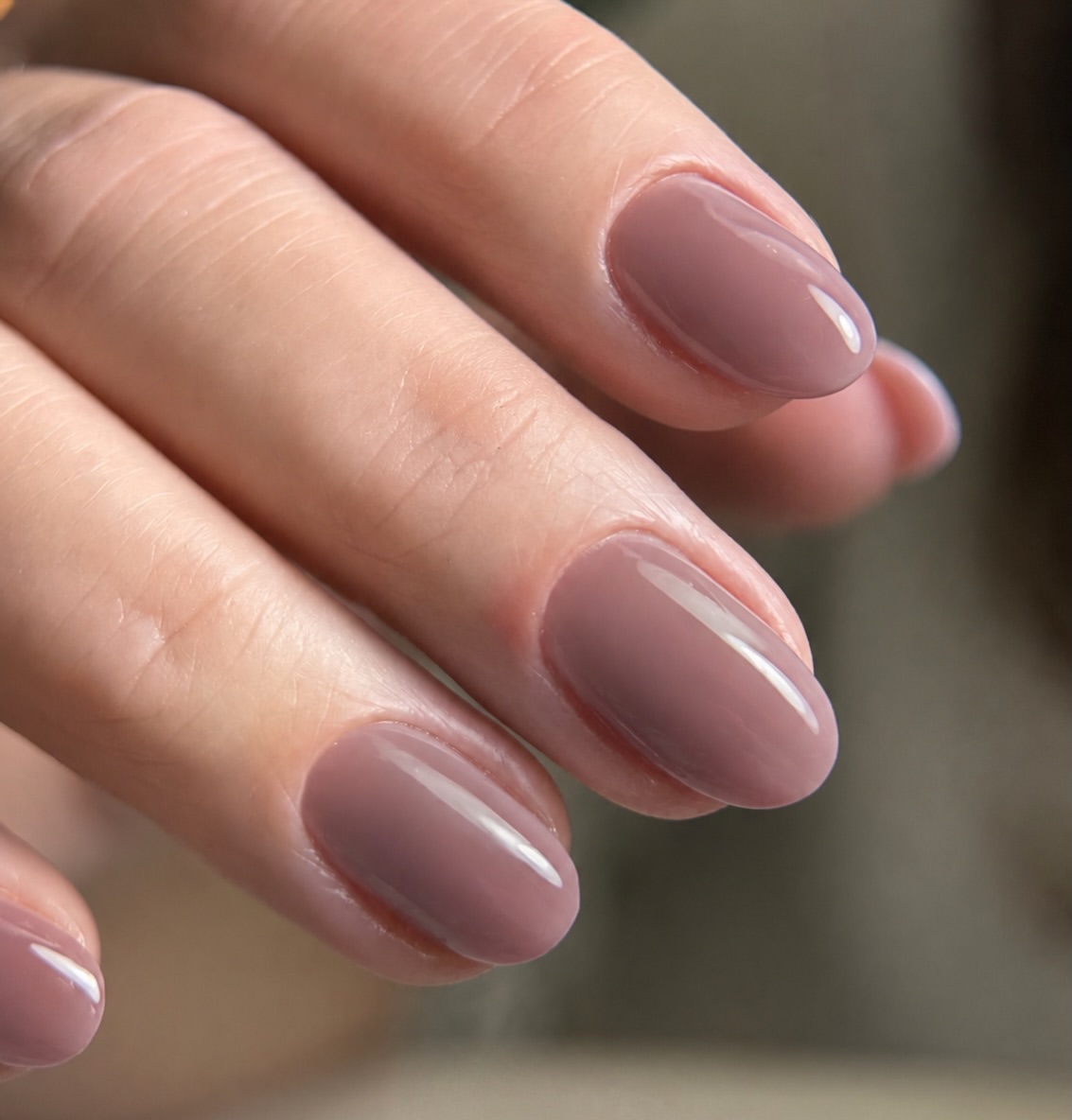 Muted Mauve Oval Gel Nails
