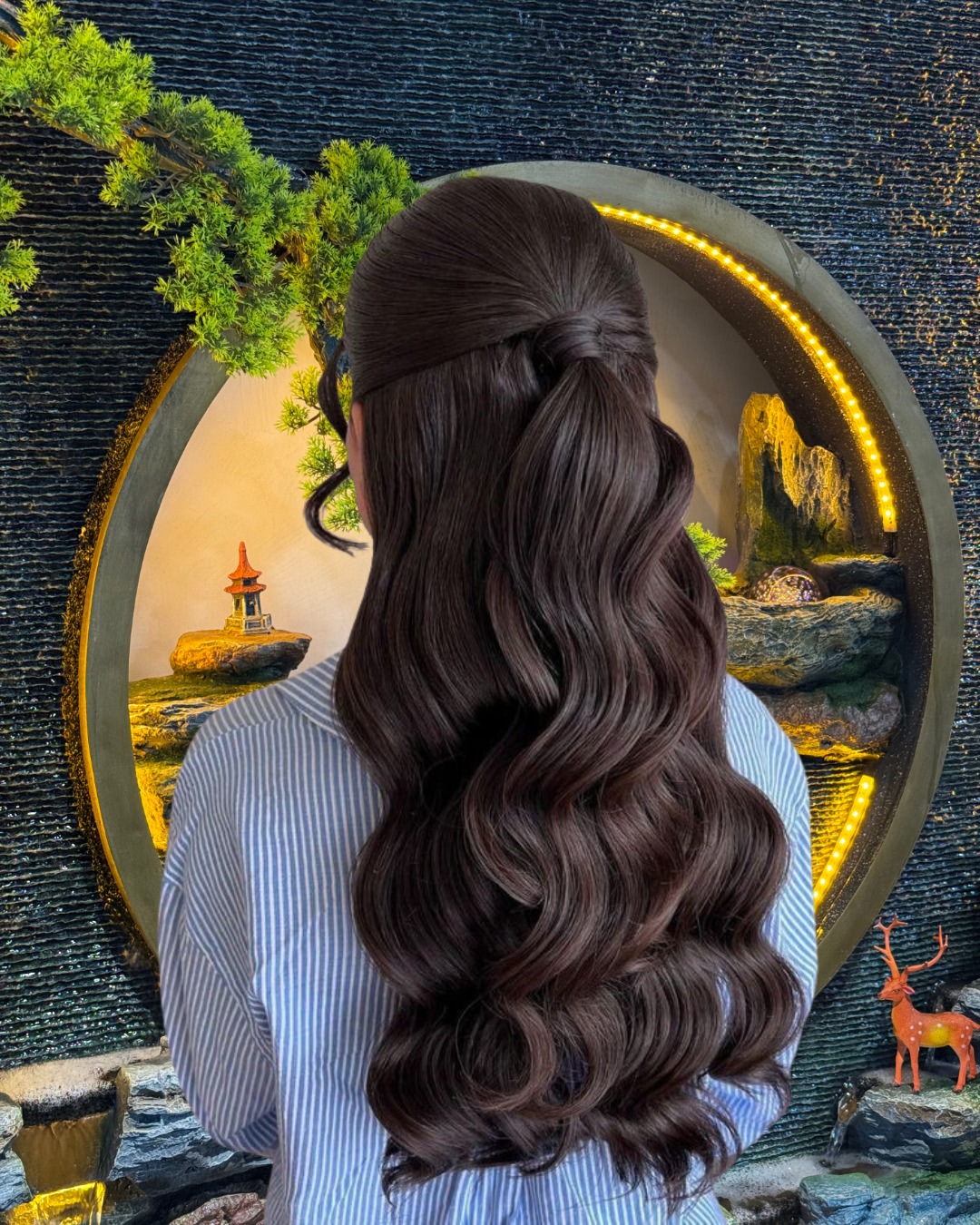 Polished Half Up Half Down Soft Waves