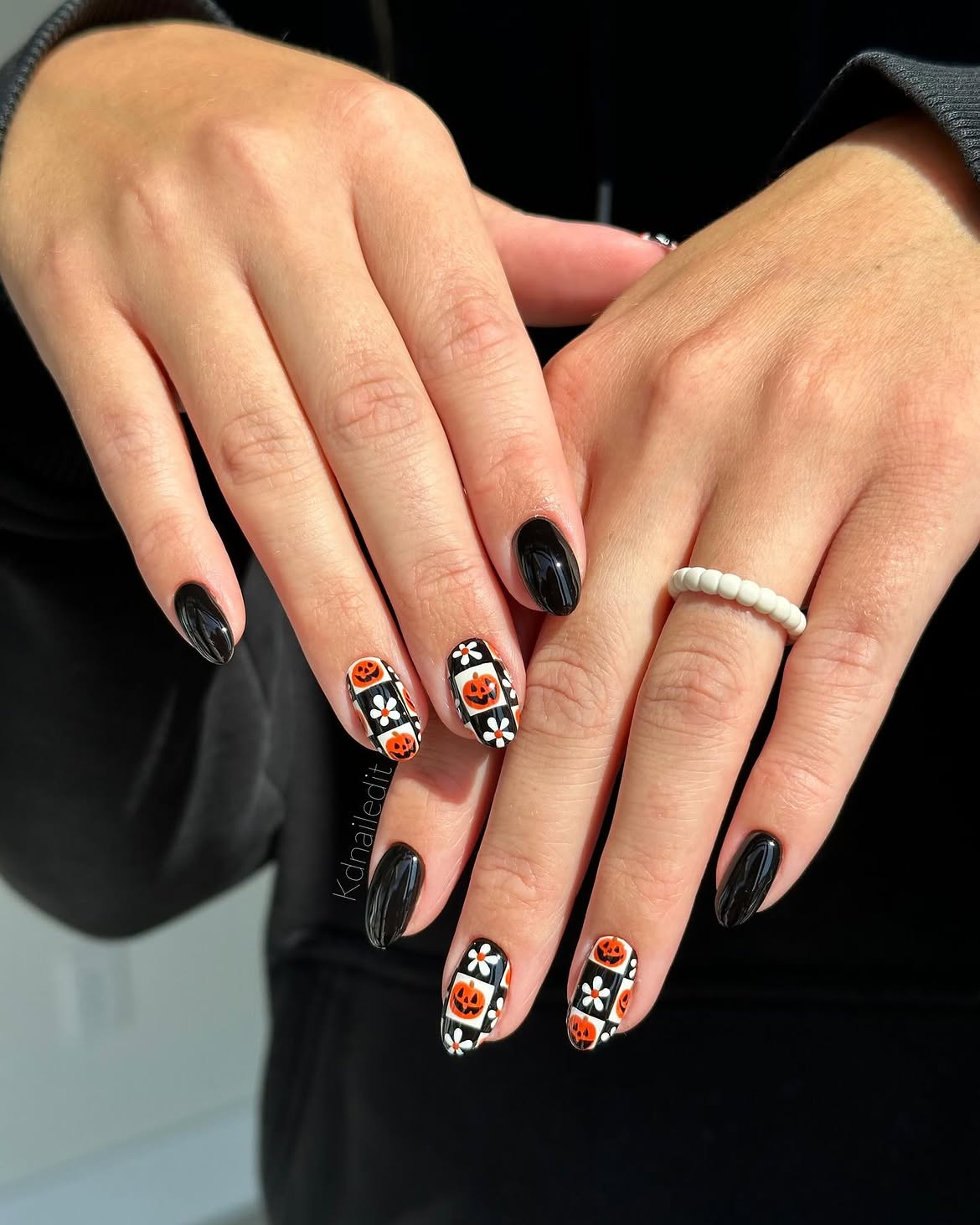 Pumpkin Patch Halloween Nail Art Design