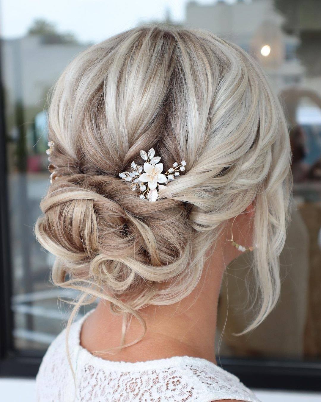 Romantic Braided Updo With Loose Waves