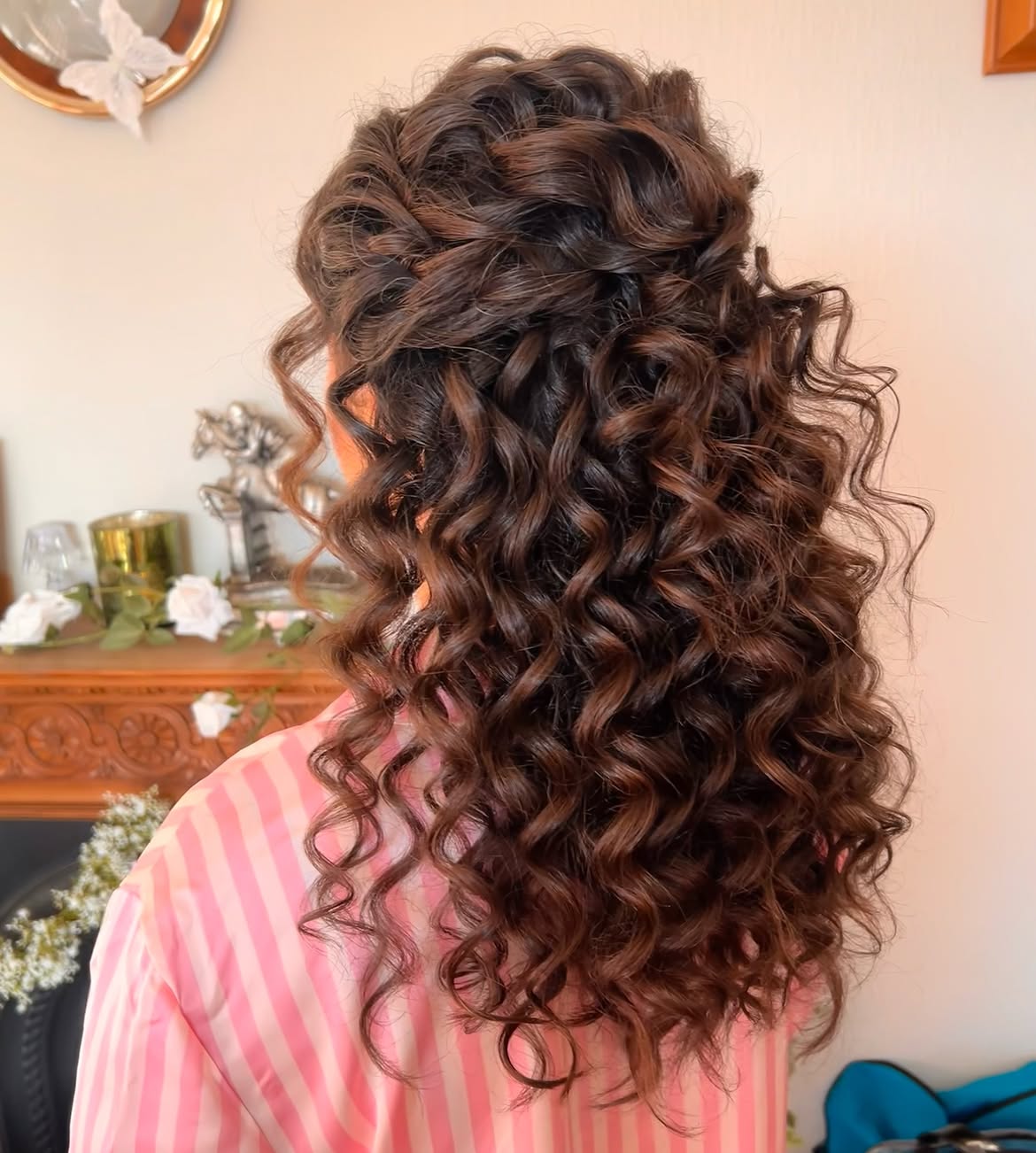 Romantic Half Up Half Down Spiral Curls