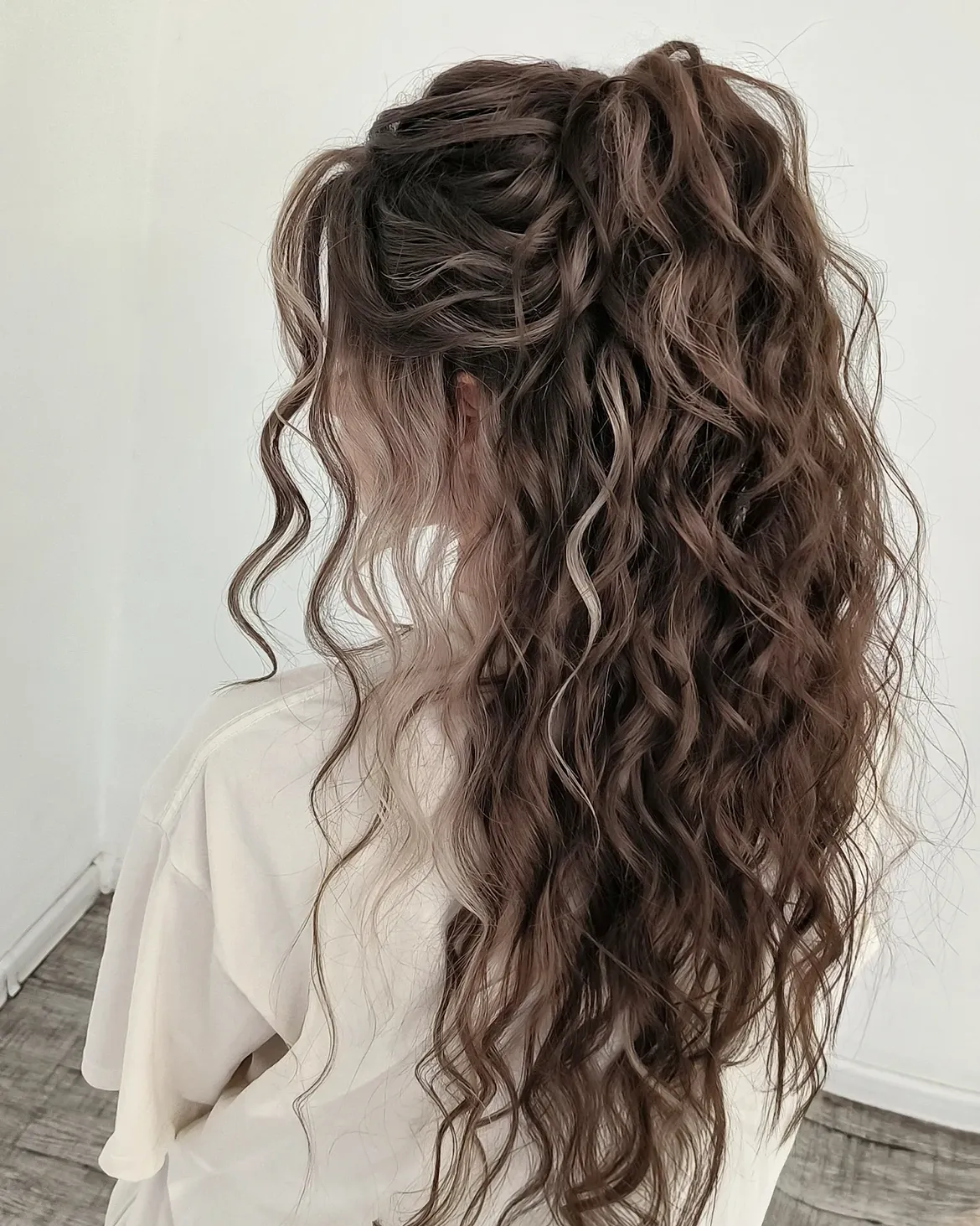 Romantic Half Up Wavy Style For Long Hair