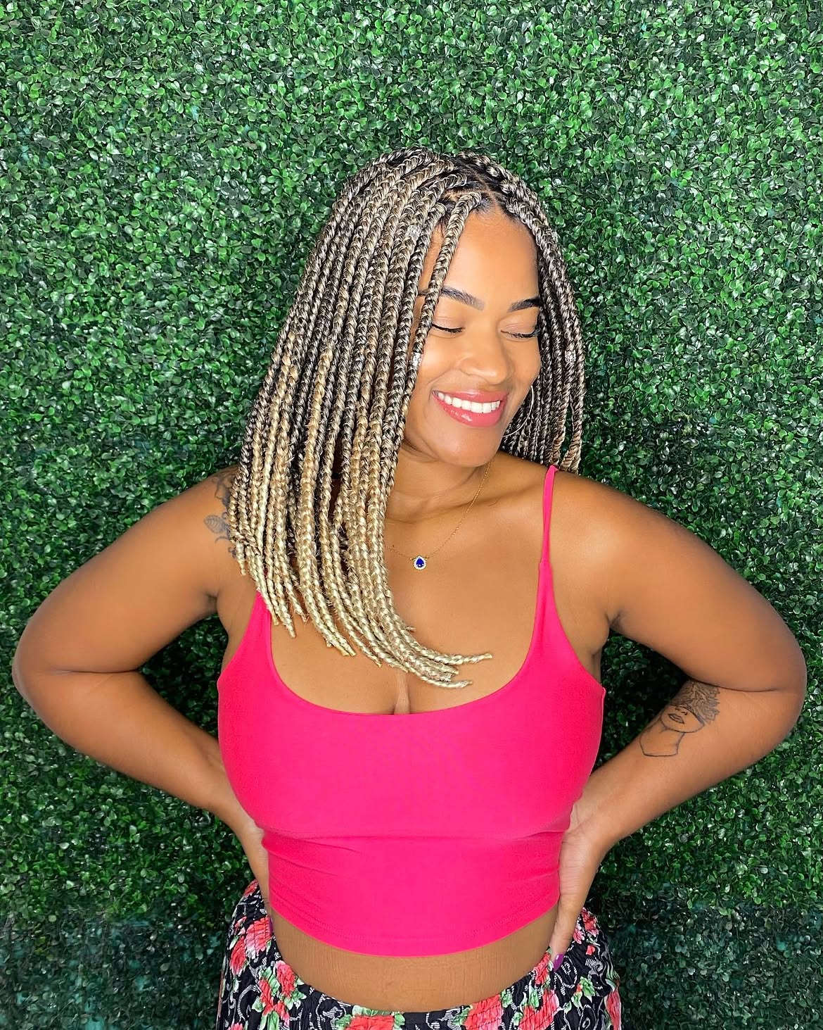 Shoulder Length Blonde Ombre Box Braids