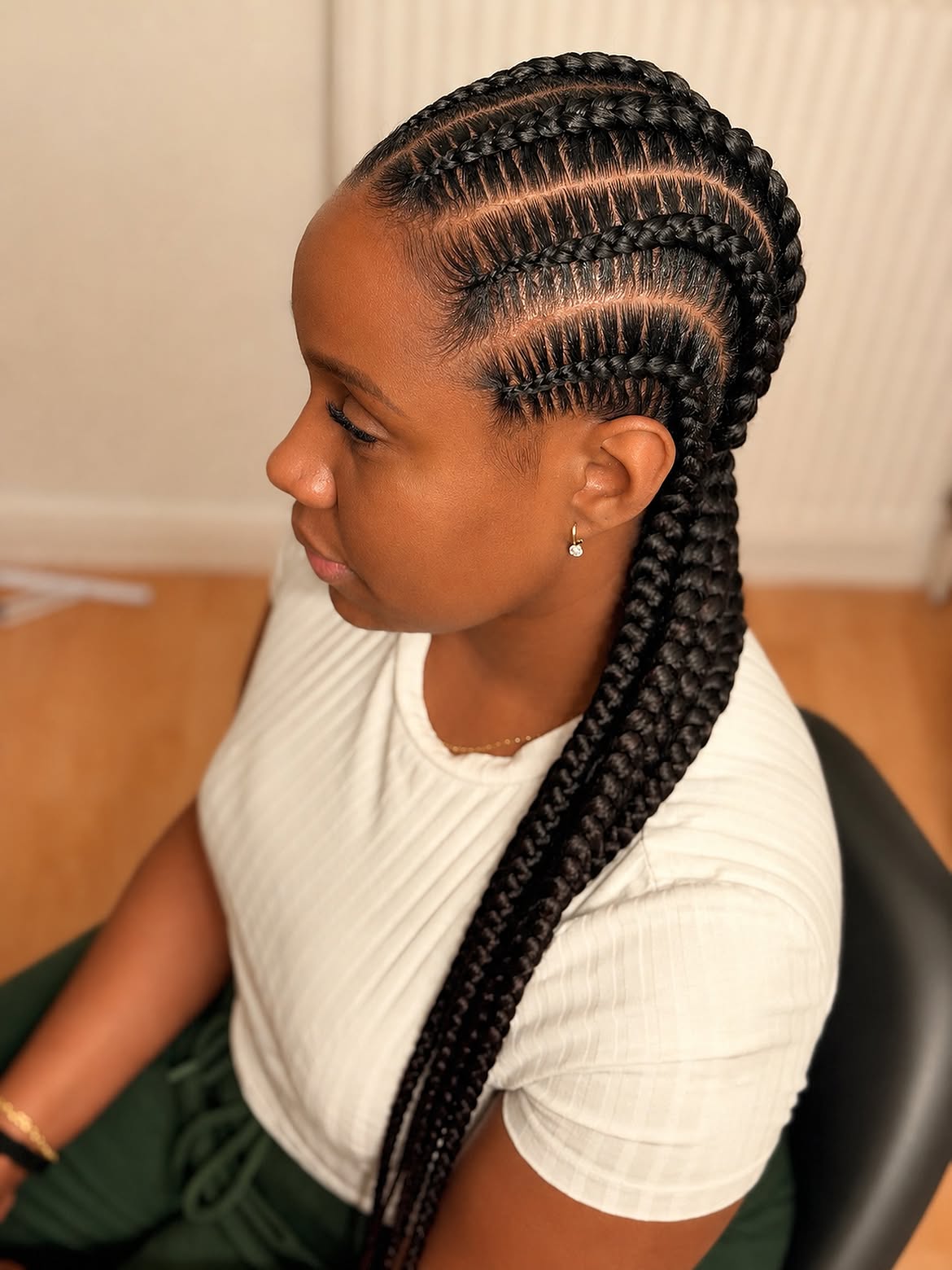 Sleek And Precise Cornrow Braids With Scalp Definition