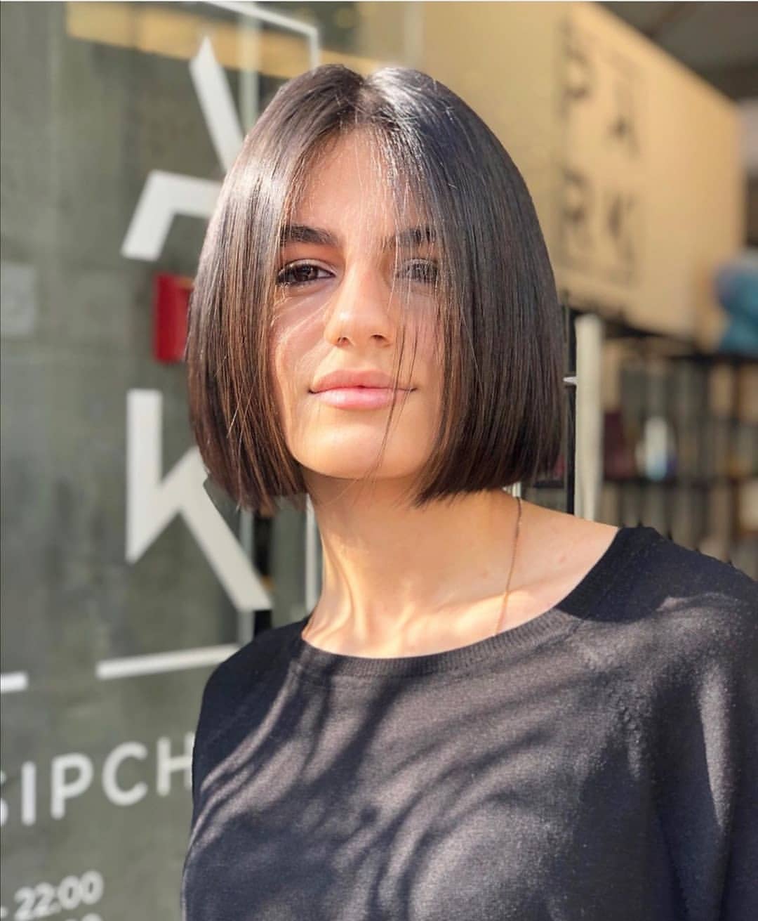 Sleek Blunt Bob With Face Framing Pieces