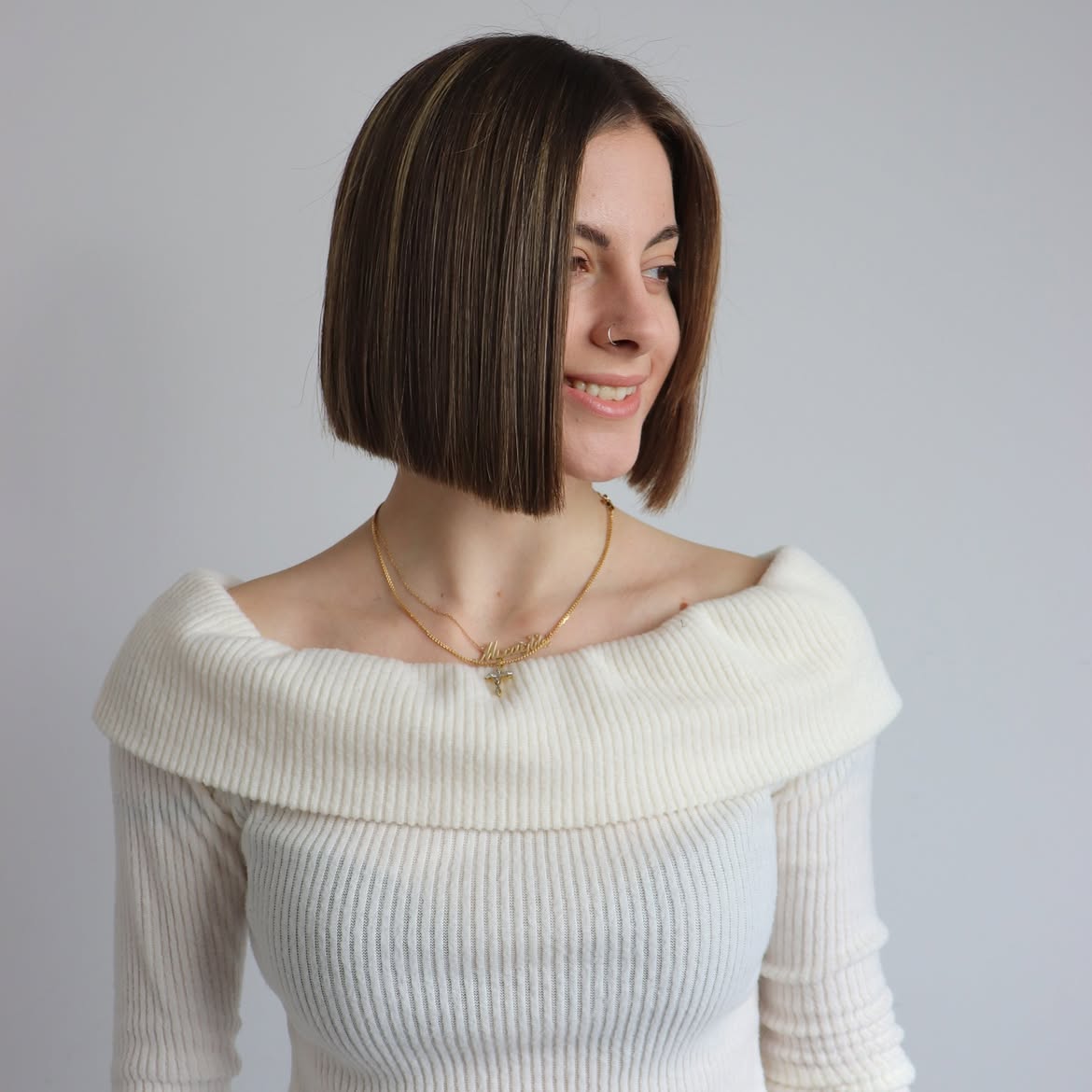 Sleek Blunt Bob With Subtle Caramel Highlights