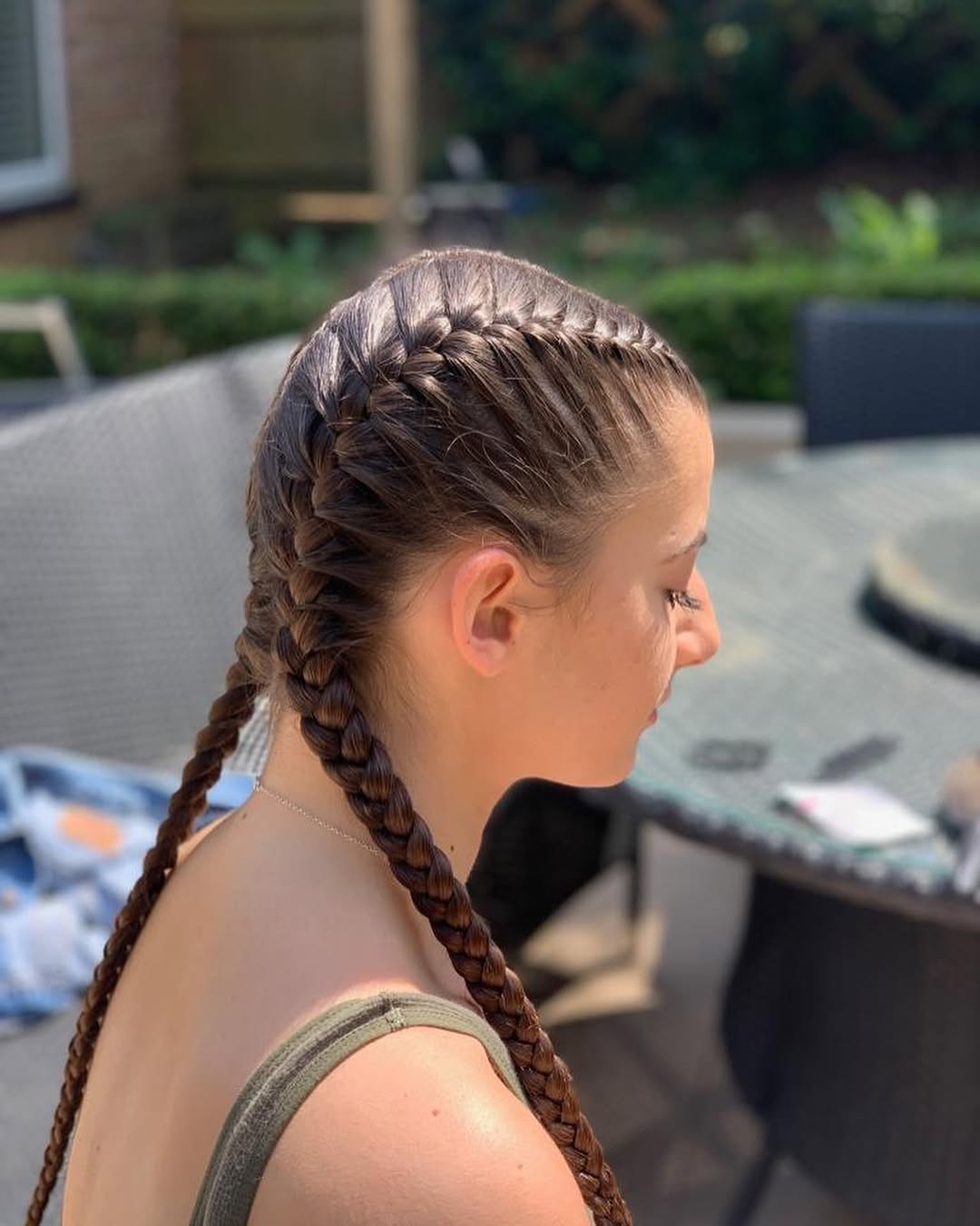 Sleek Dual Dutch Braids For Long Hair