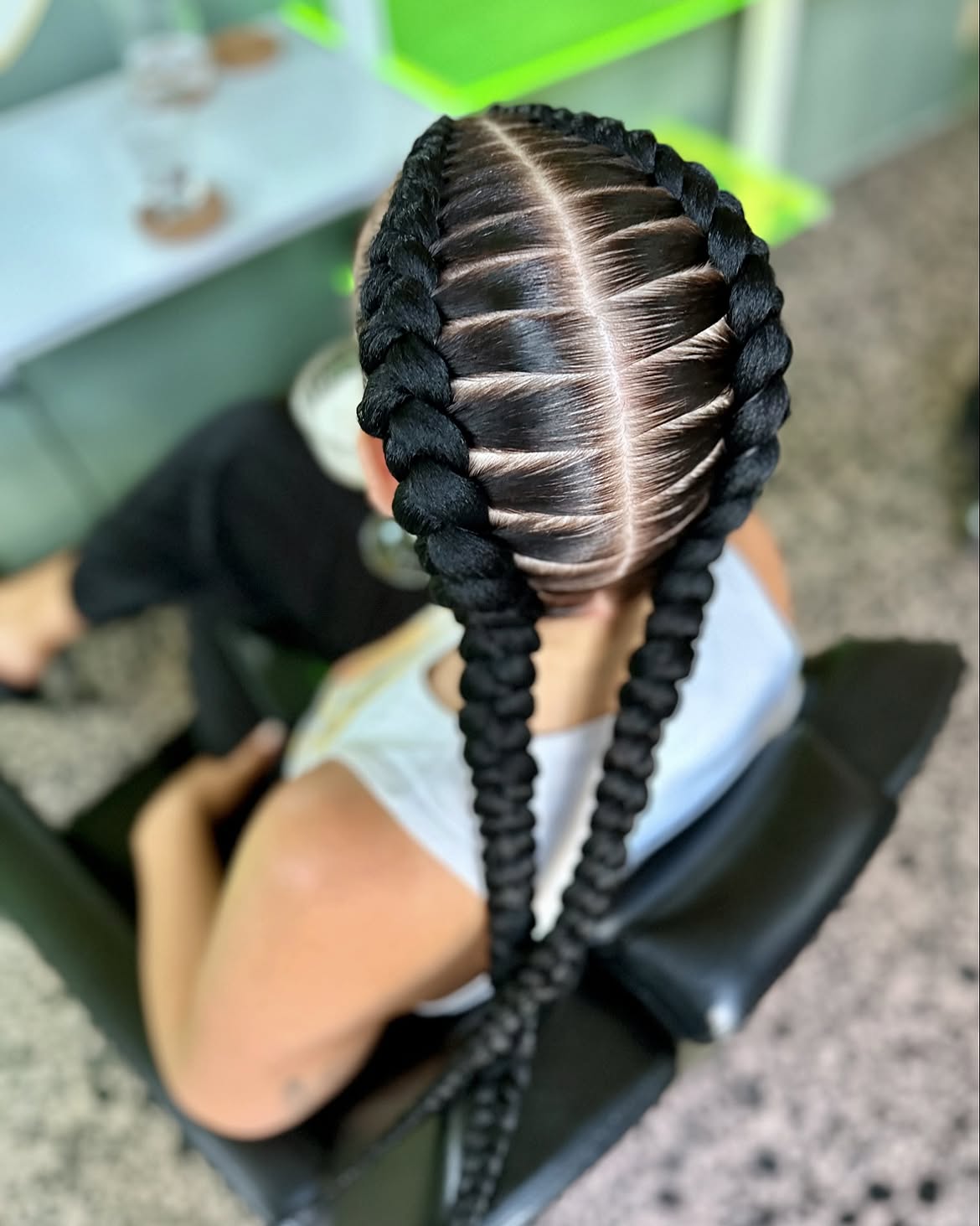Sleek Dual Dutch Braids With Precision Parts