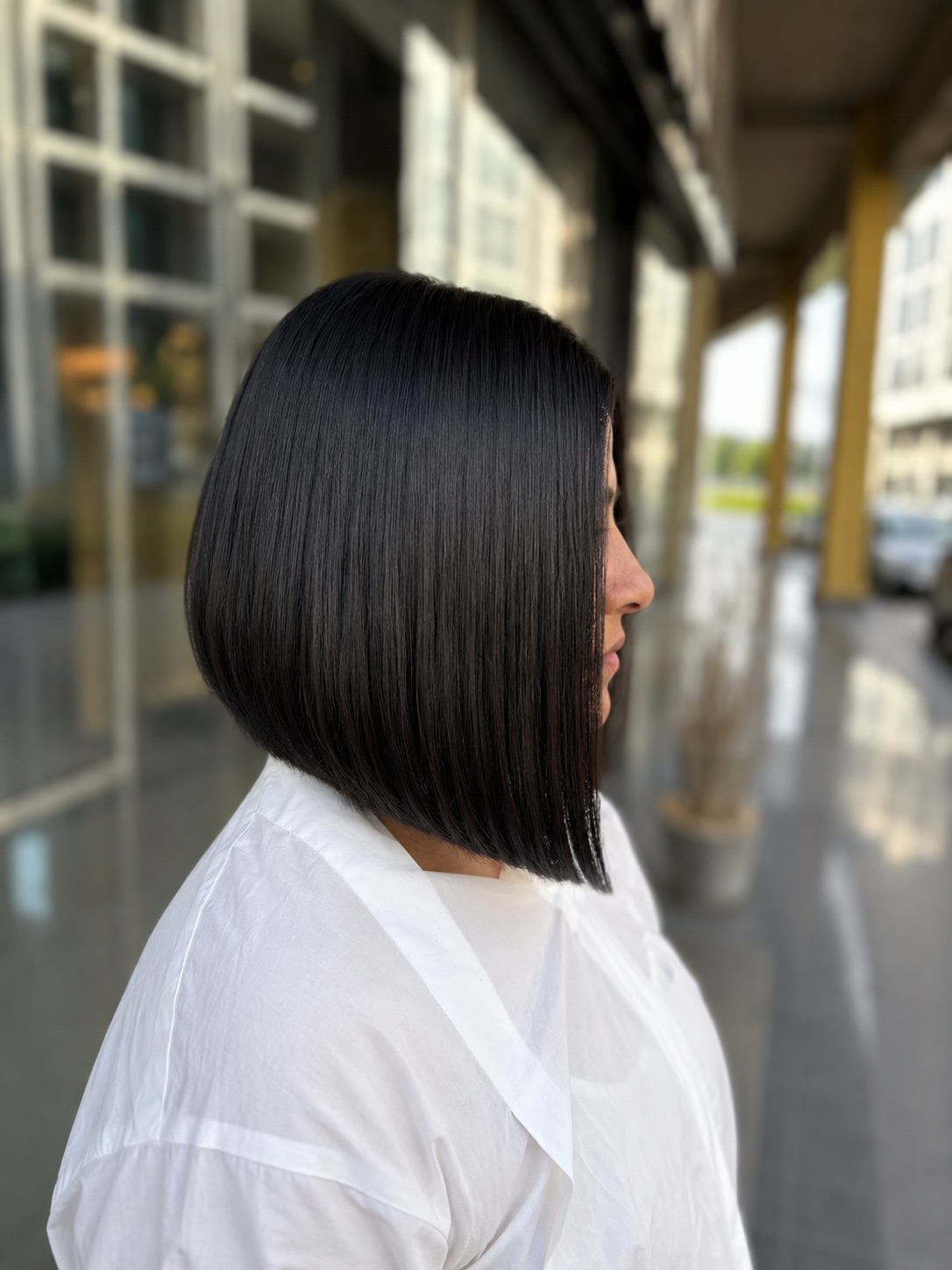 Sleek Inverted Bob With Glossy Finish
