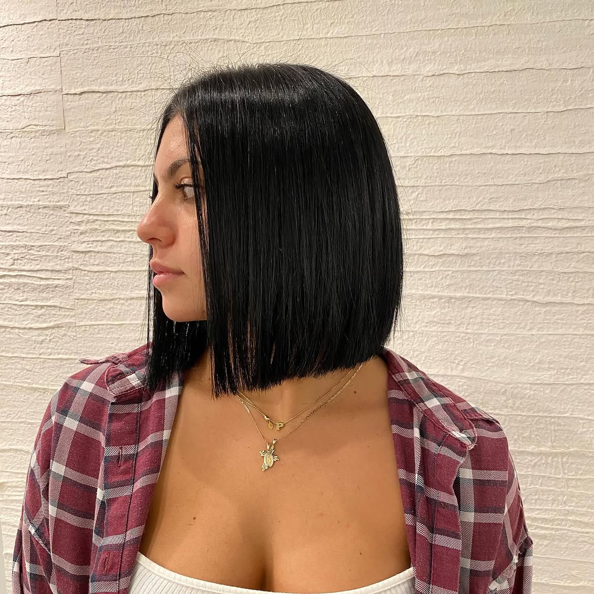 Sleek Jet Black Blunt Bob With Face Framing