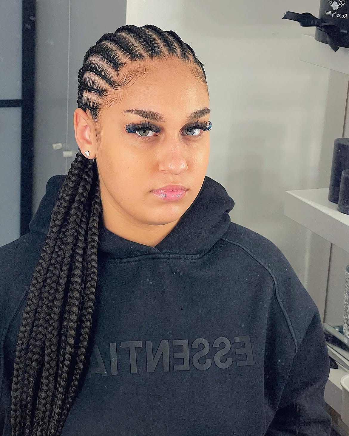 Sleek Straight Back Cornrow Braids