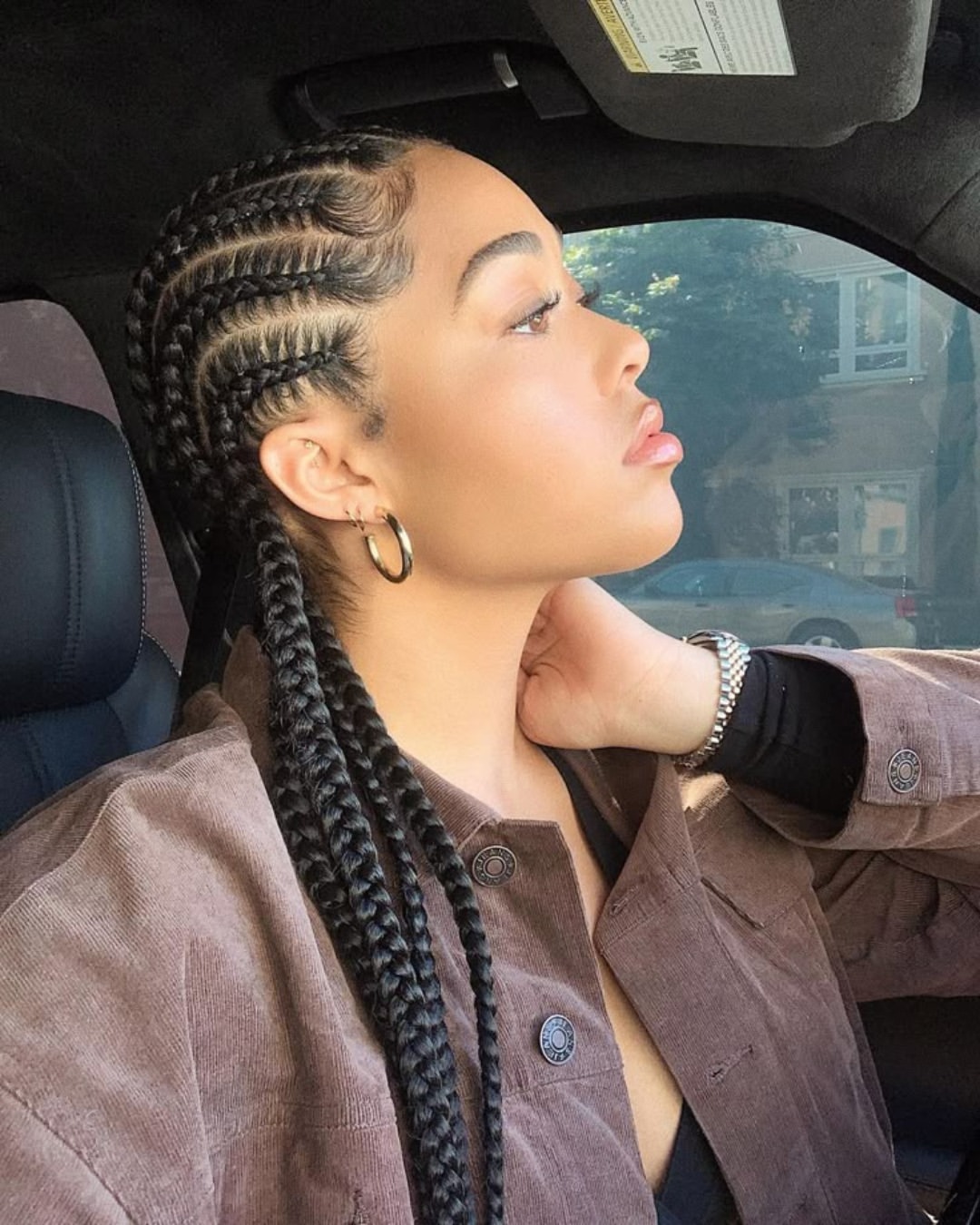 Sleek Straight Back Cornrow Braids With Laid Edges