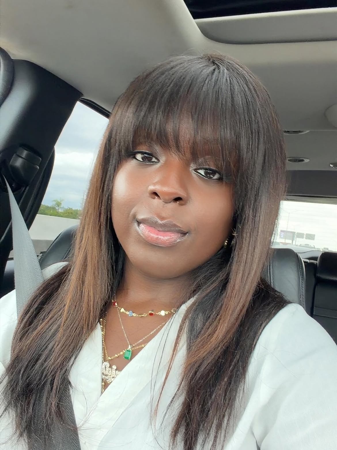 Sleek Straight Hair With Wispy Face Framing Fringe