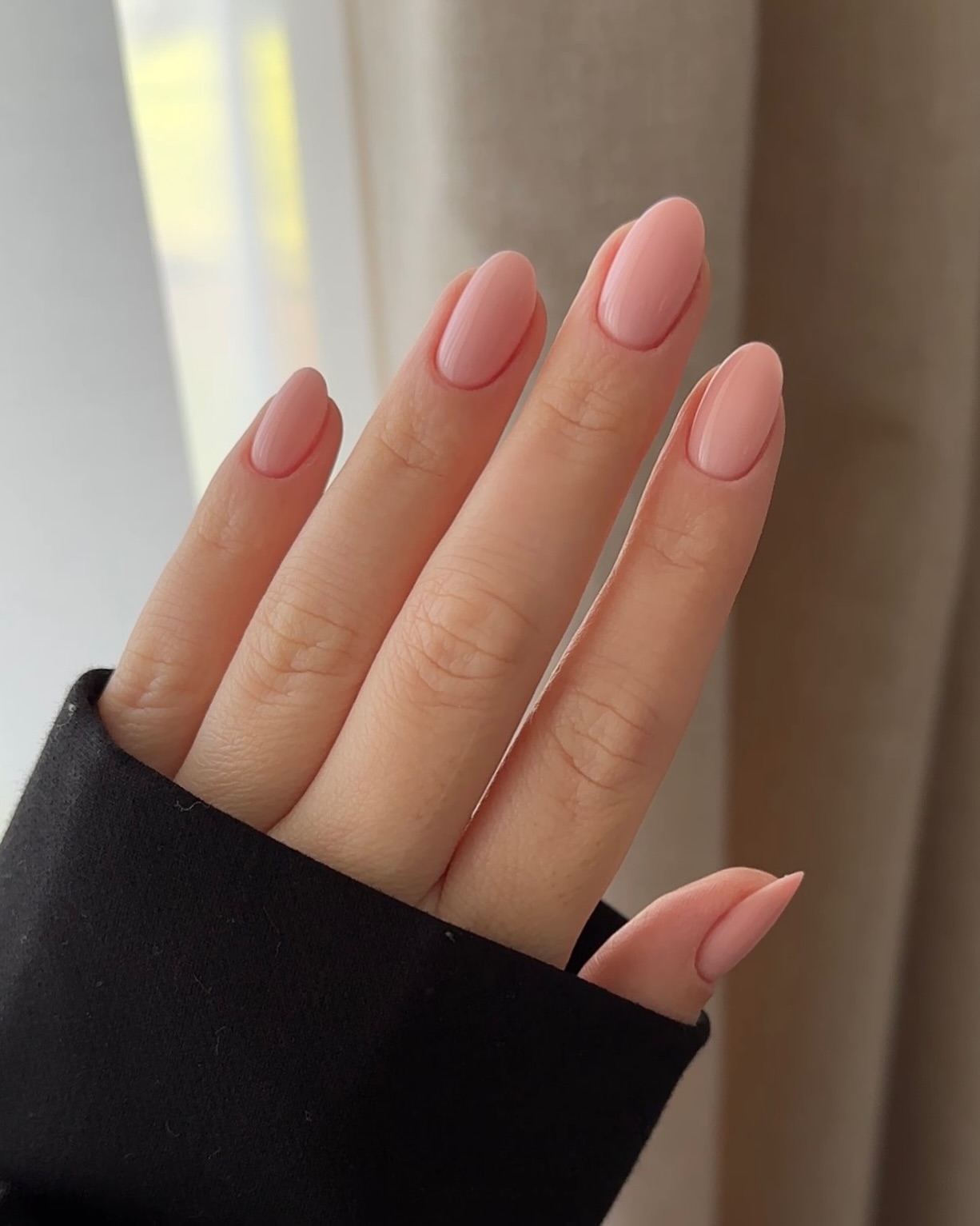 Soft Blush Pink Almond Gel Nails