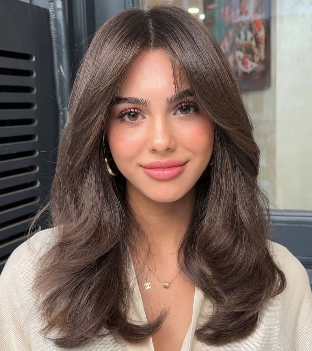Soft Layered Butterfly Cut With Curtain Bangs