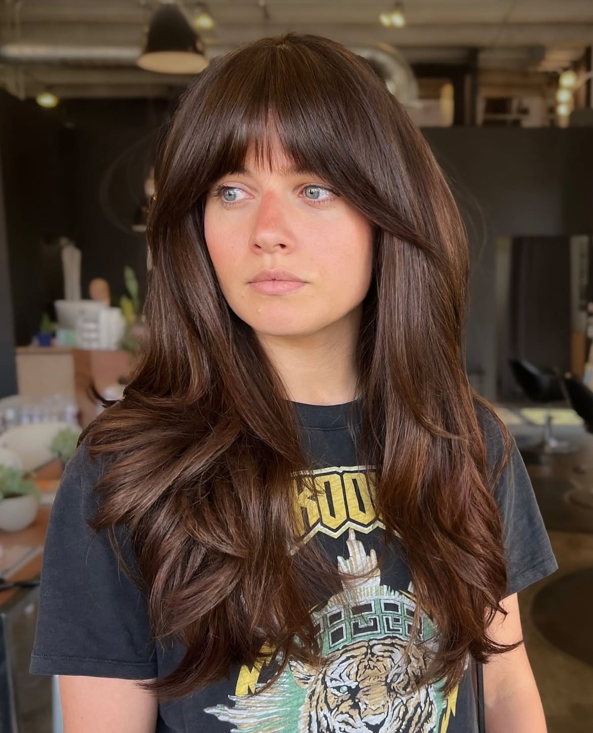 Soft Layered Butterfly Cut With Wispy Curtain Bangs