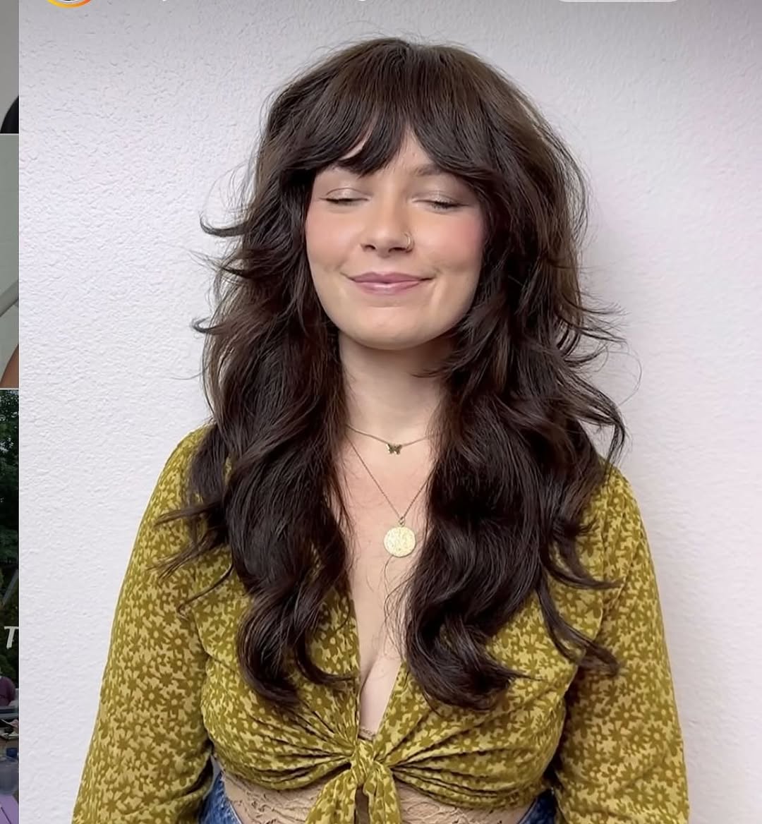 Soft Layered Shag With Wispy Curtain Bangs