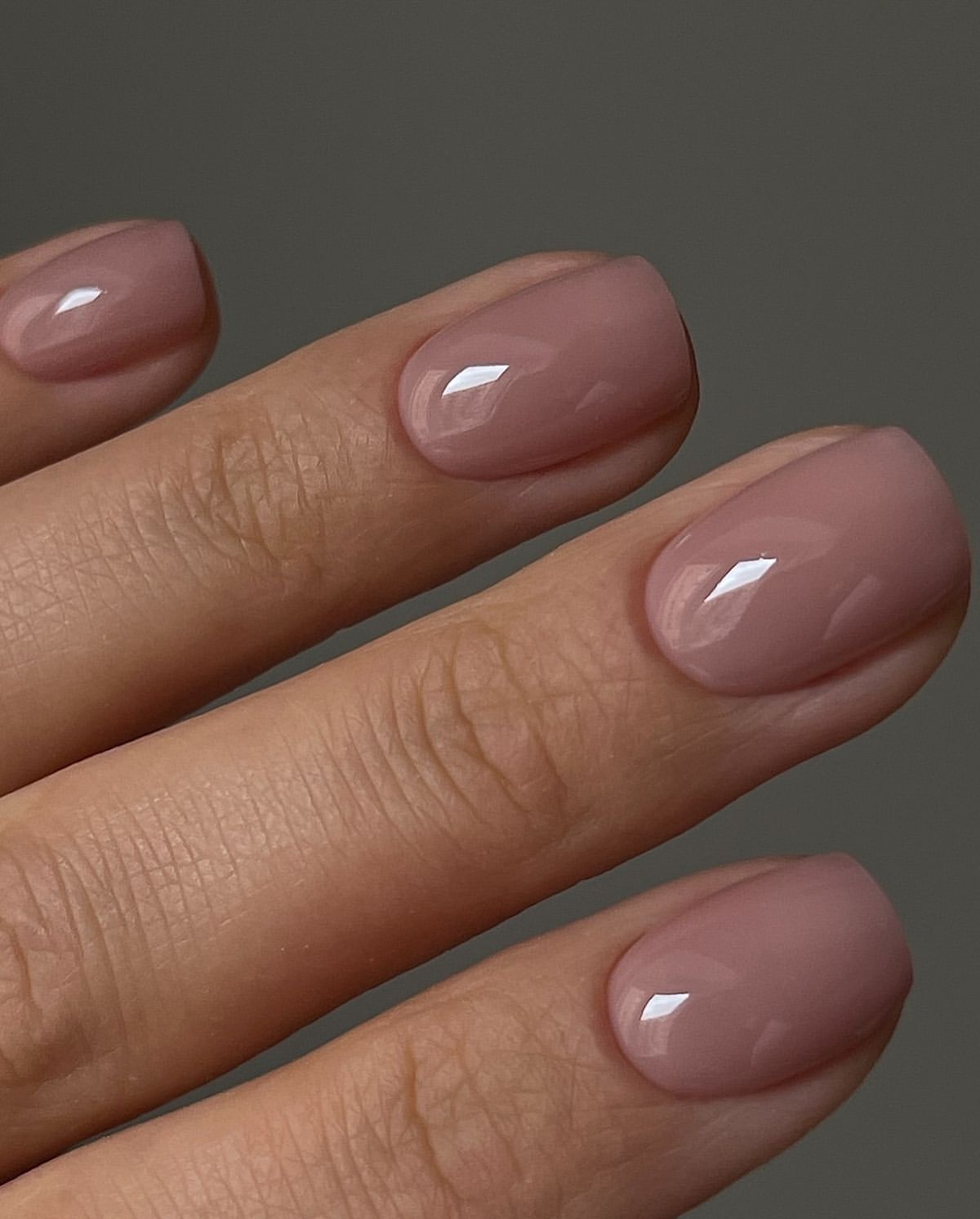 Soft Mauve Glossy Short Squoval Nails