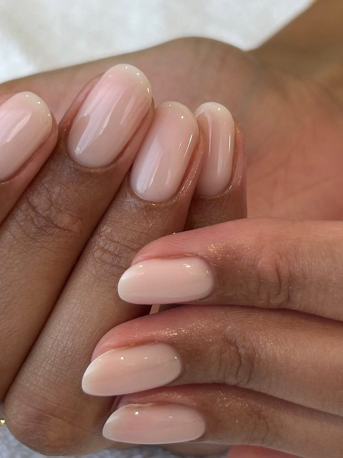 Soft Milky Pink Oval Nails
