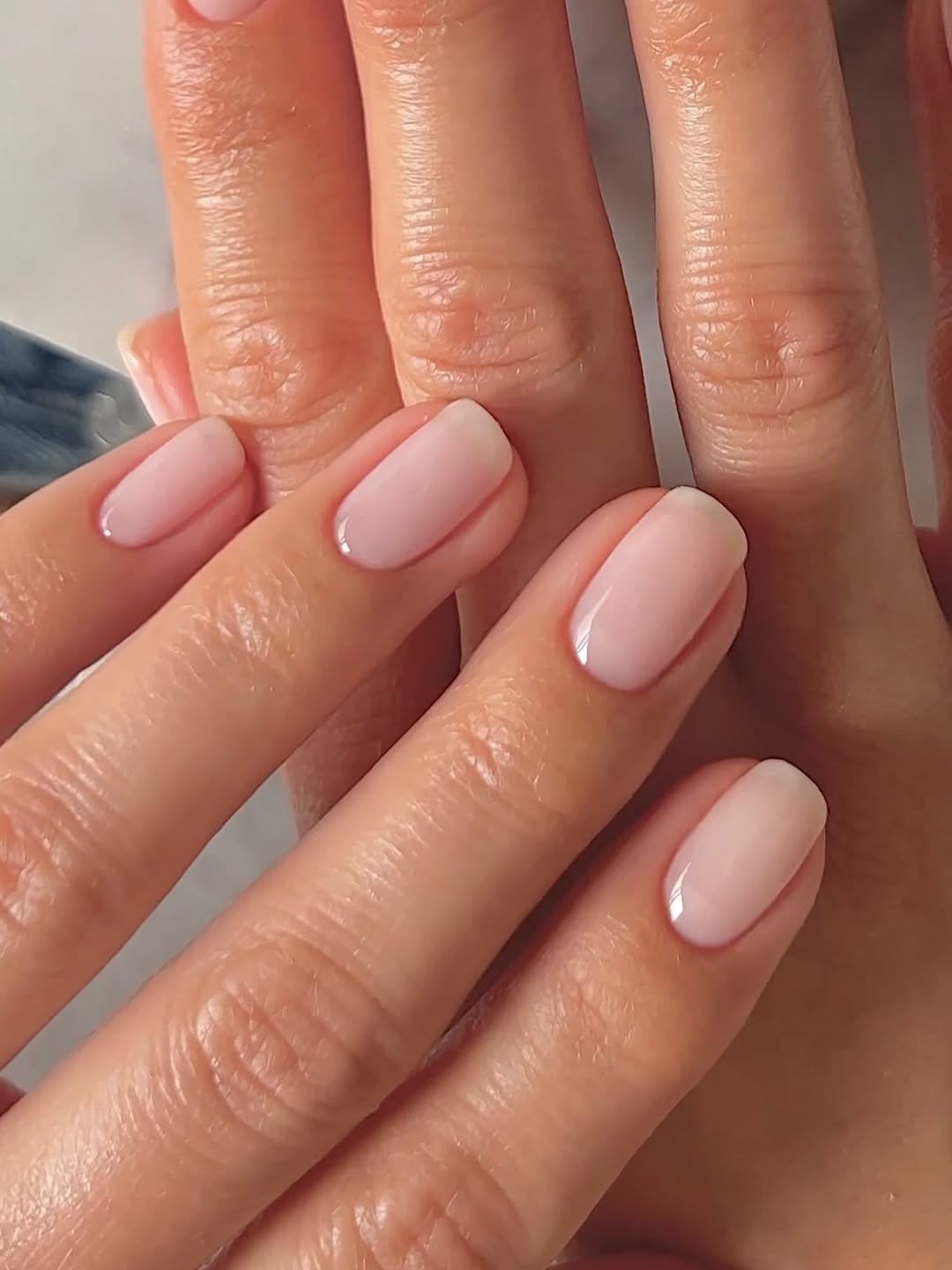 Soft Milky Pink Oval Nails