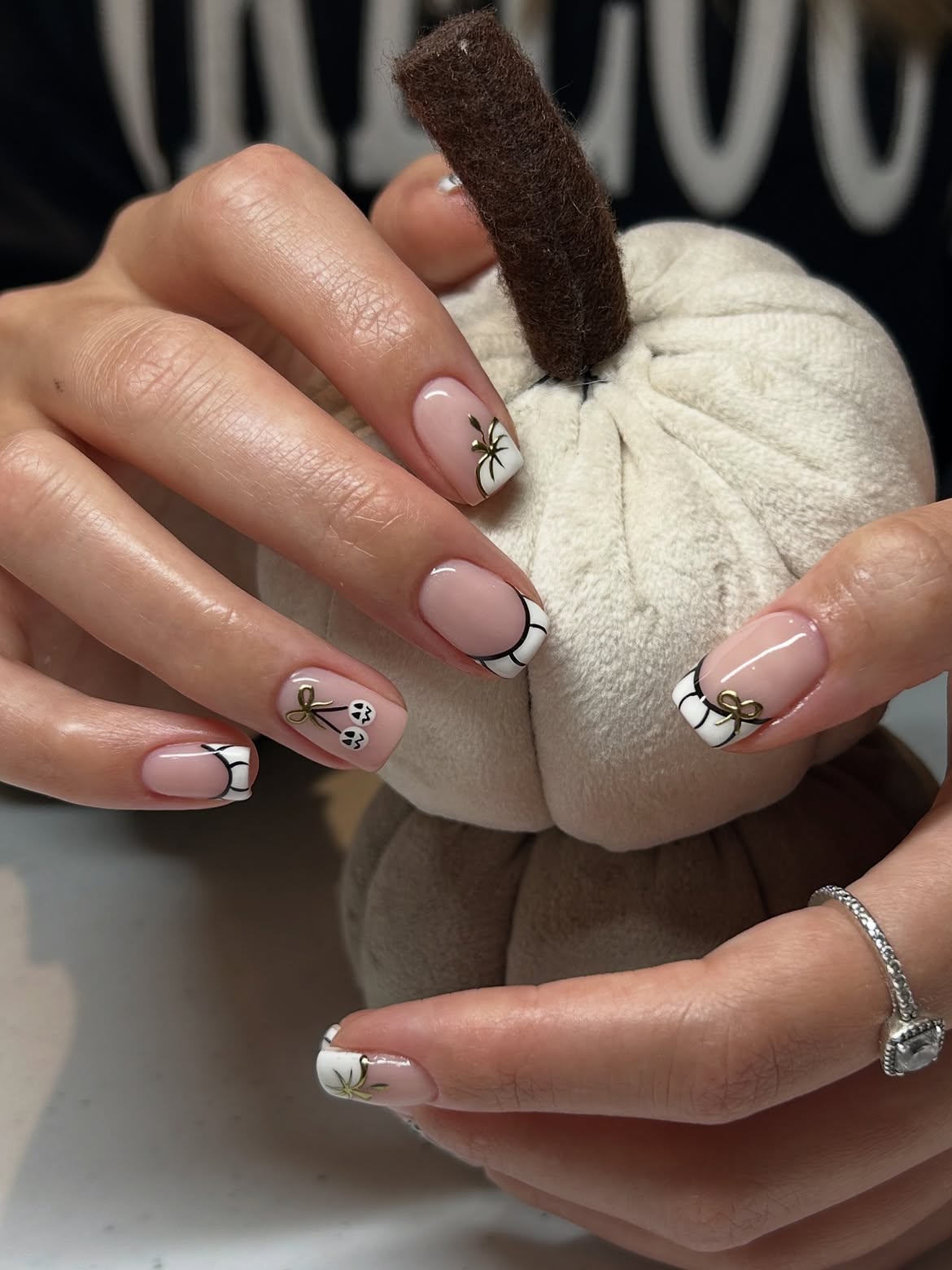Spooky French Tip Halloween Nail Art