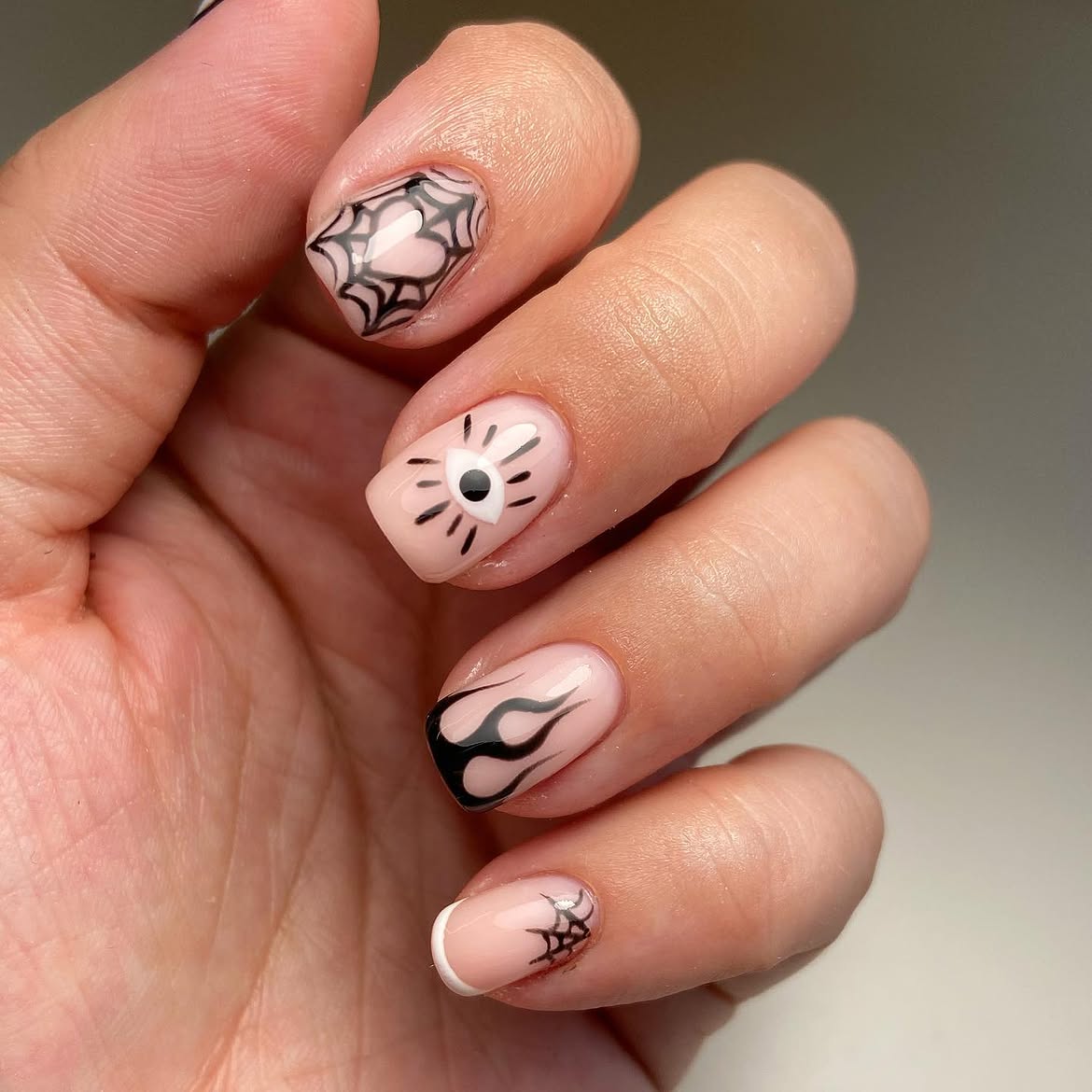 Spooky Halloween French Tip Nail Art