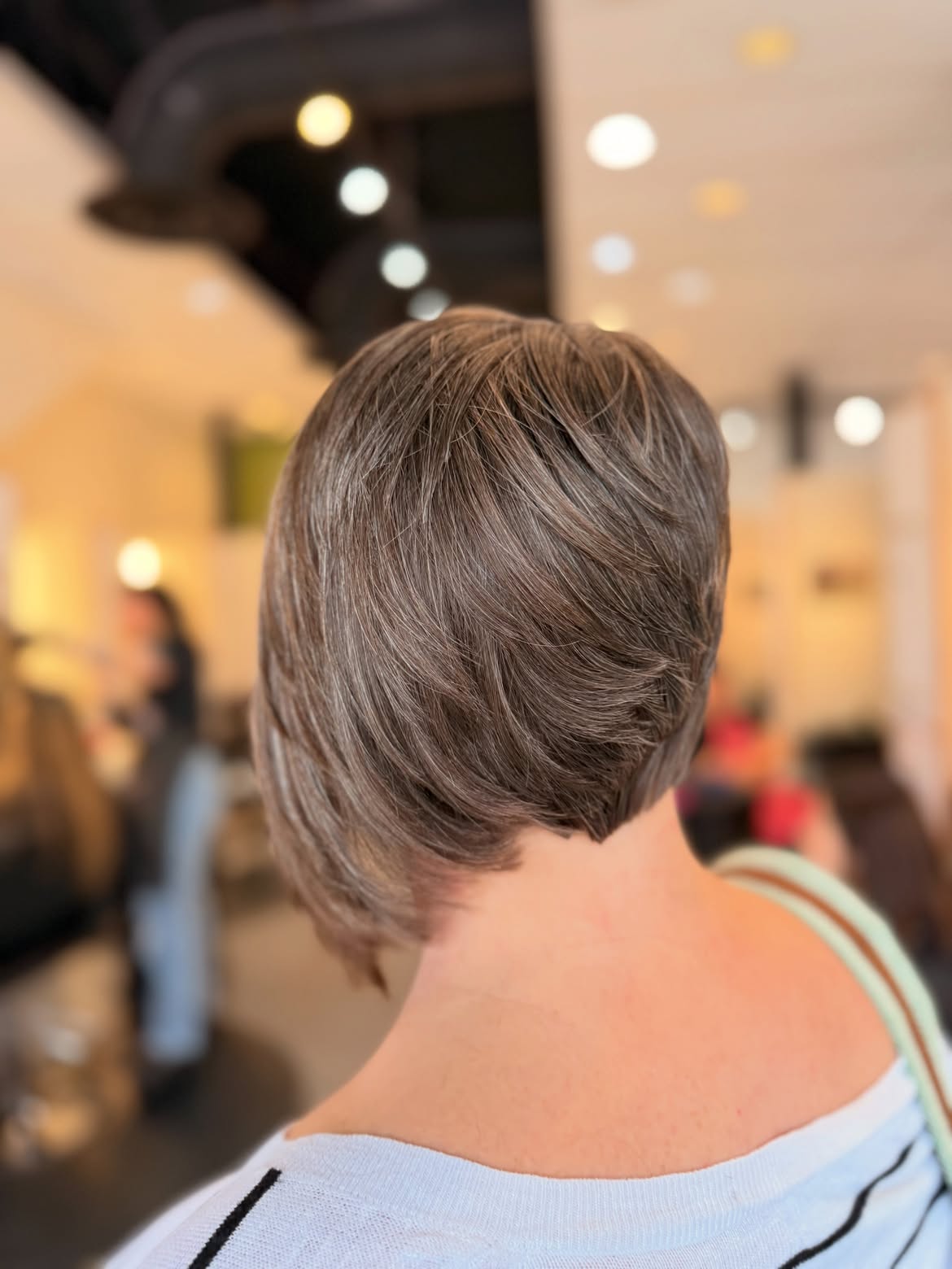 Stacked Graduated Pixie Bob With Natural Silver Tones