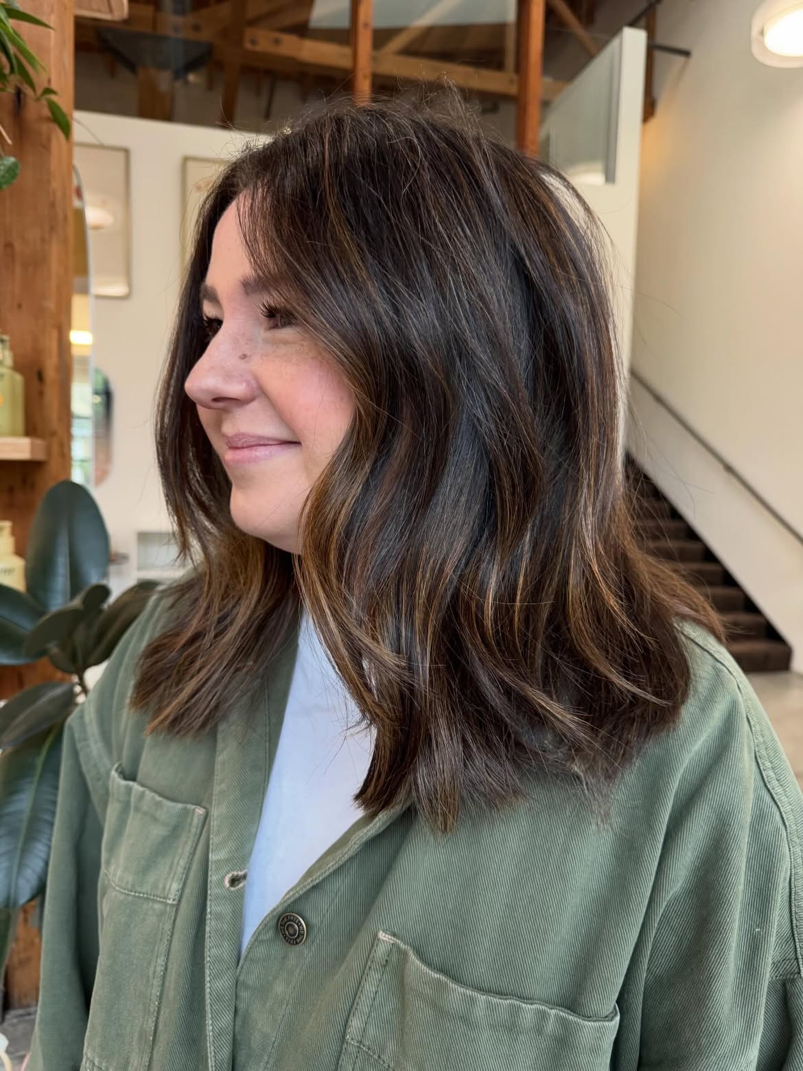 Subtle Balayage on Tousled Medium Length Waves