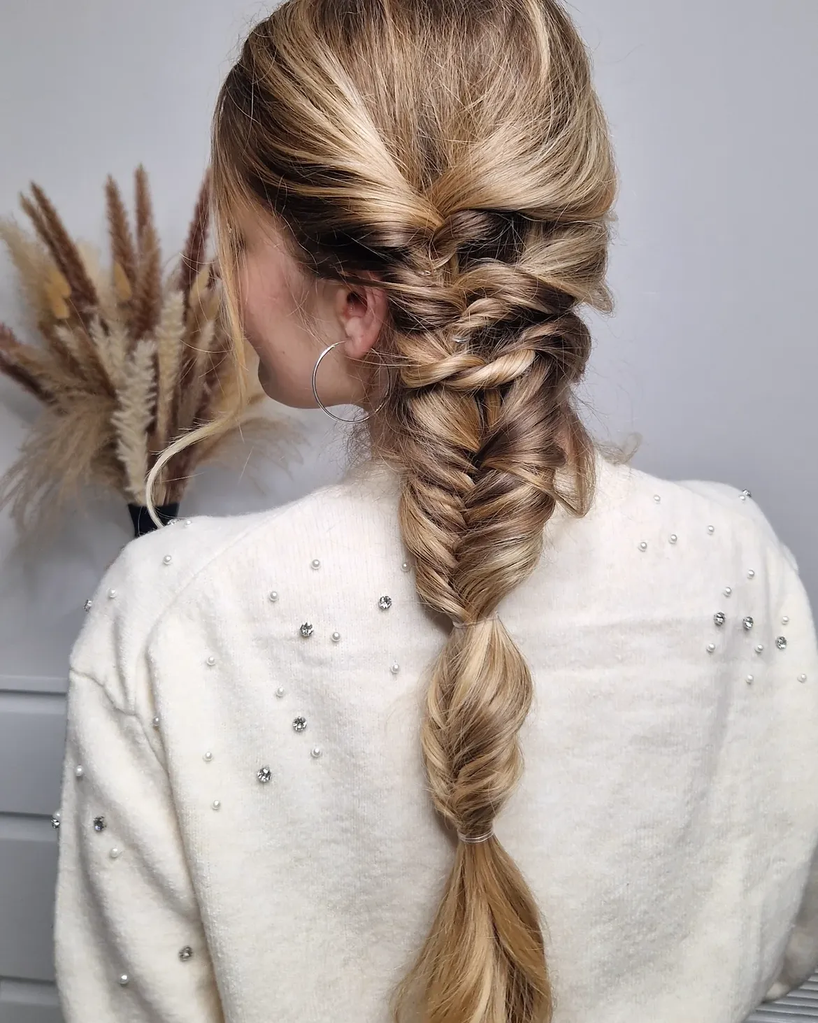 Textured Fishtail Braid With Face Framing Layers