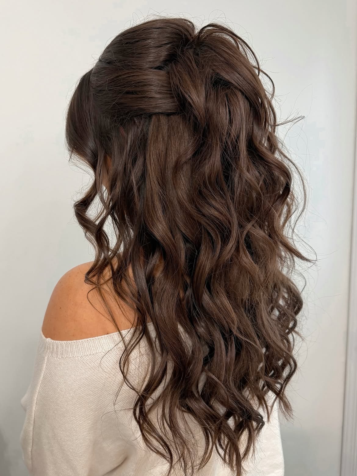 Textured Half Up Half Down With Loose Waves
