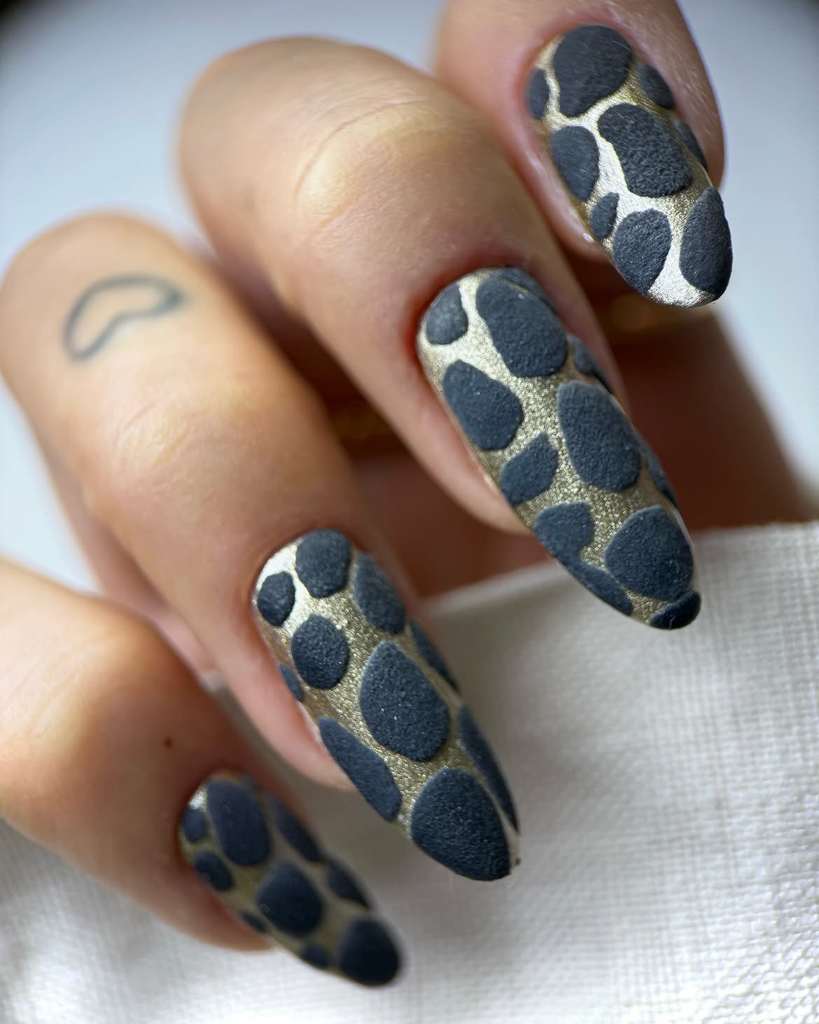 Textured Matte Giraffe Print Coffin Nails
