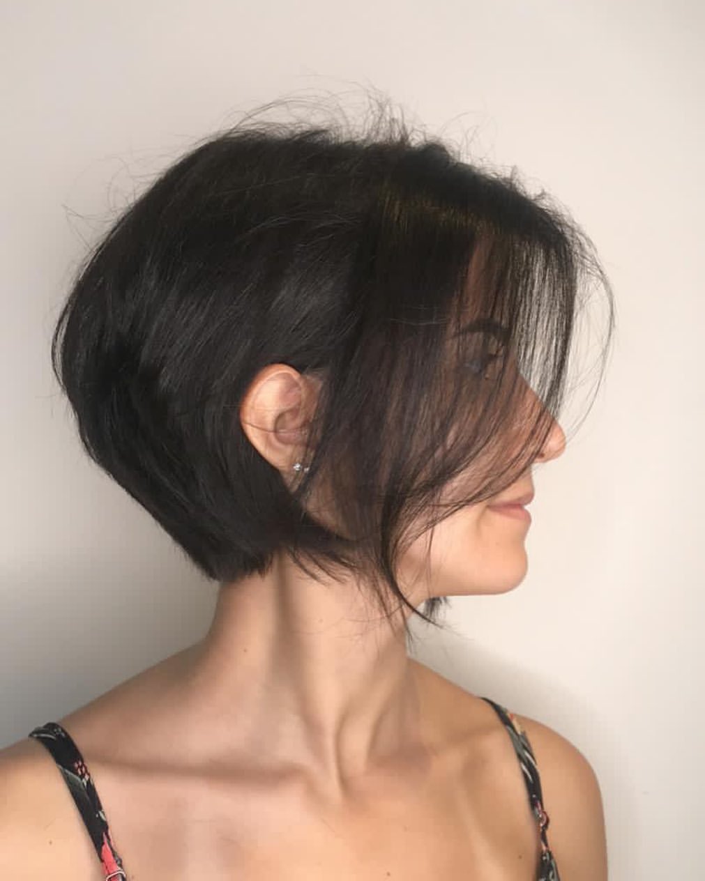Textured Stacked Pixie Bob With Wispy Fringe