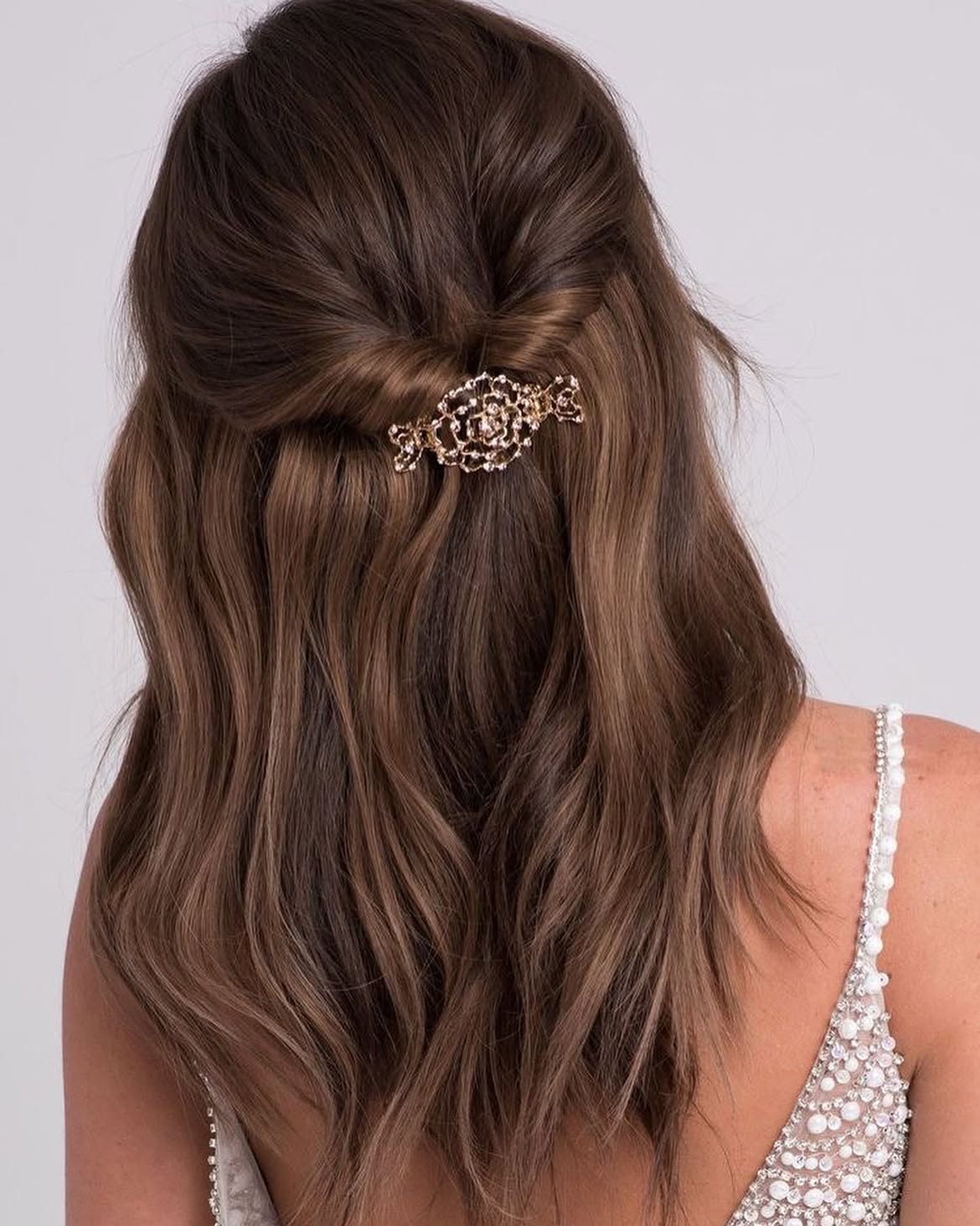 Twisted Half-Up With Embellished Barrette
