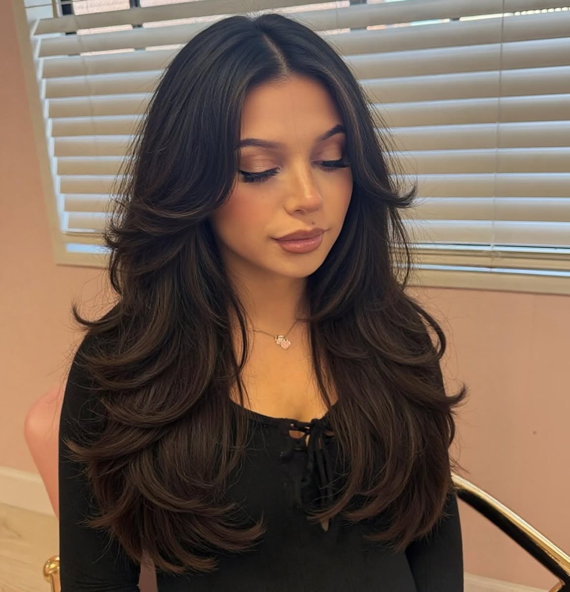 Voluminous Butterfly Layers With Soft Curtain Bangs