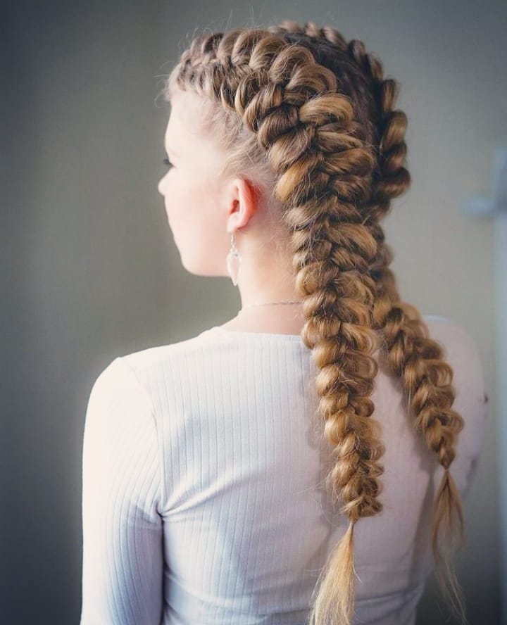 Voluminous Double Dutch Braids For Thick Hair