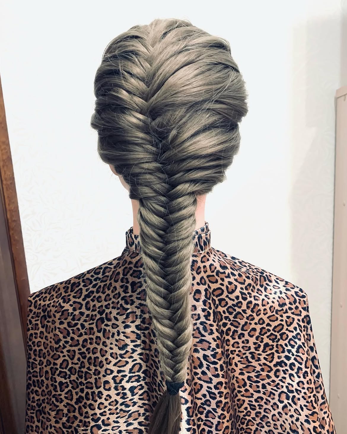 Voluminous French Fishtail Braid On Ash Brown Hair