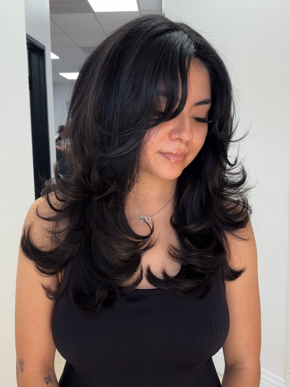 Voluminous Layered Cut With Soft Curtain Bangs